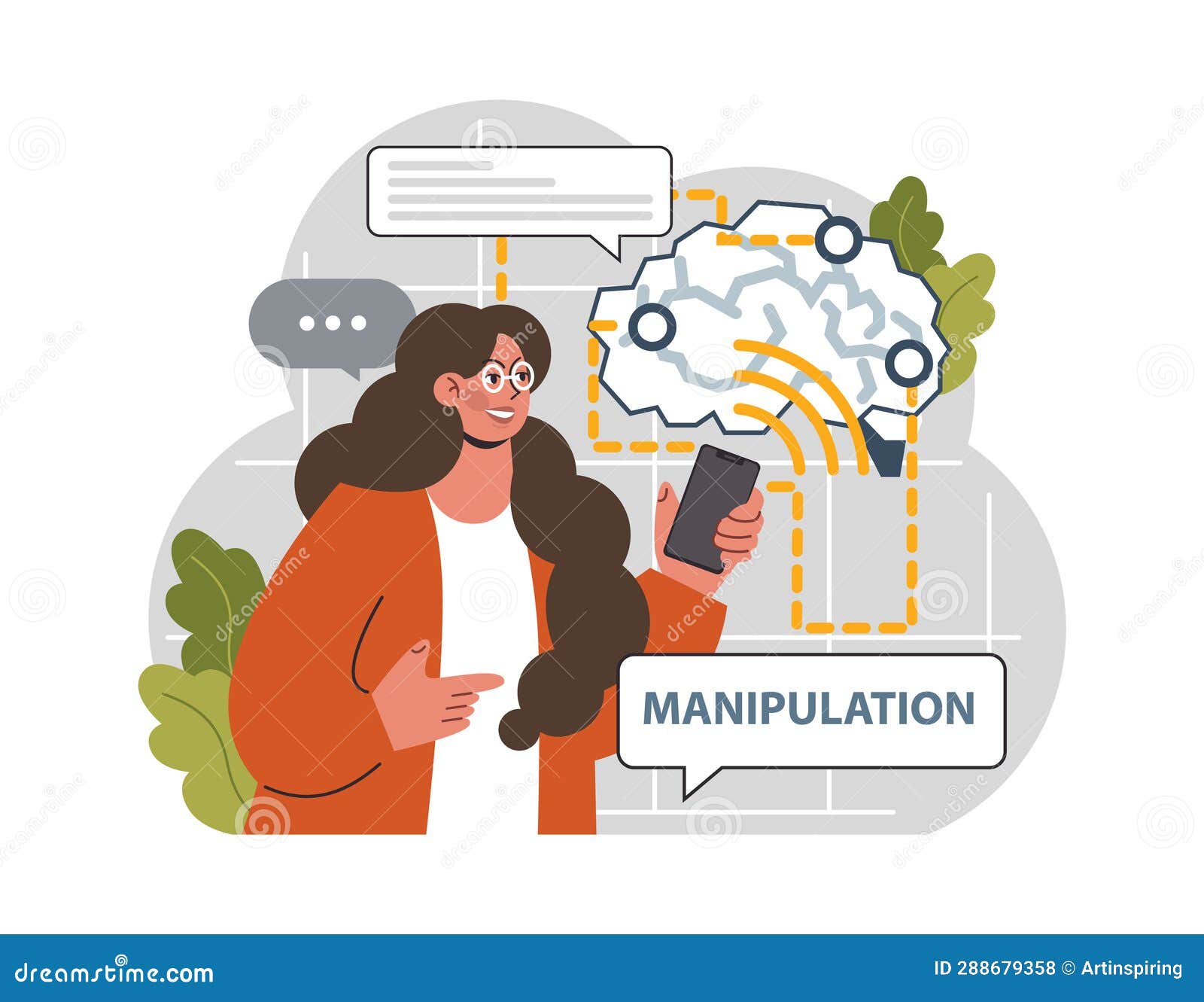 Manipulation. Psychological Control Method Stock Illustration