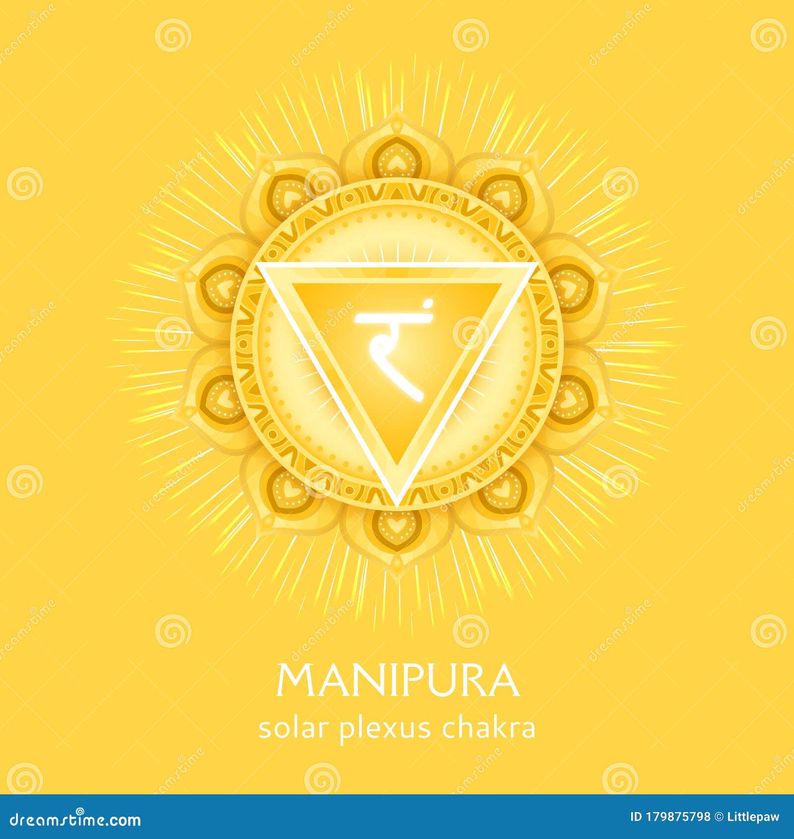manipura, solar plexus chakra . colorful mandala.  