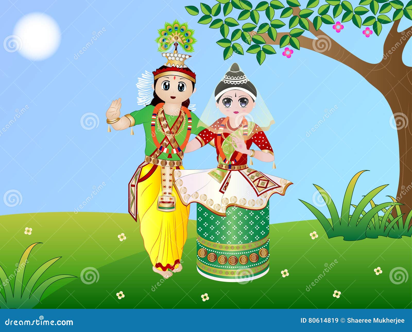 Manipuri Dance stock illustration. Illustration of cartoon - 80614819 Manipuri Dance stock illustration. Illustration of cartoon - 80614819
