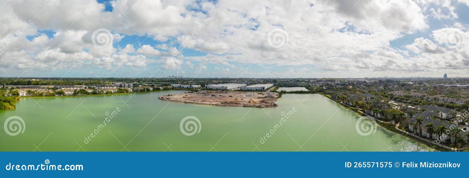 Manmade Lake in Warehouse District Davie Florida Stock Image Image of