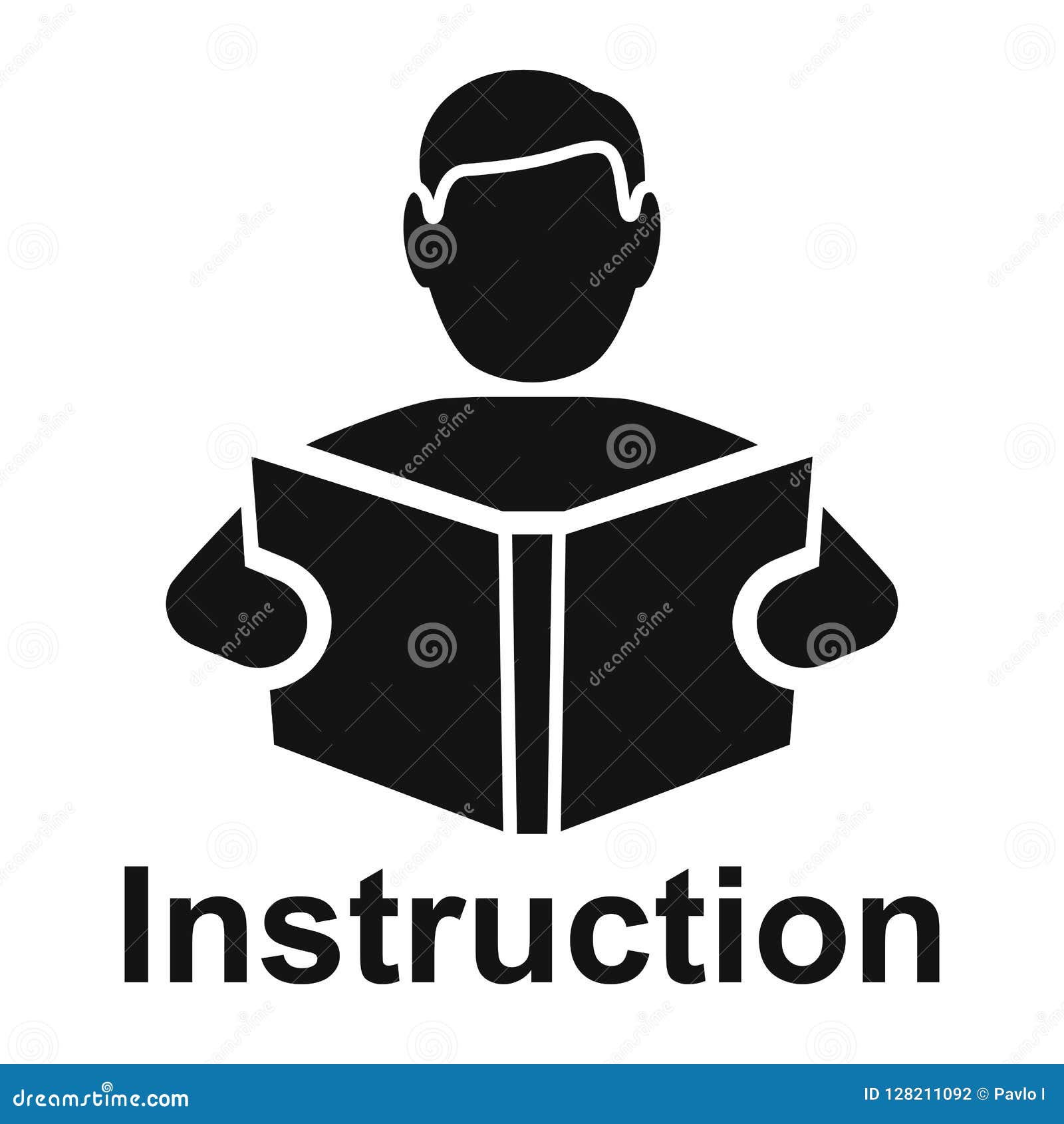 Mann Las Eine Einfache Ikone Des Buches Bildungssymbol Manuelle Ikone Der Anweisung Fur Vorrat Vektor Abbildung Illustration Von Piktogramm Manuell 128211092