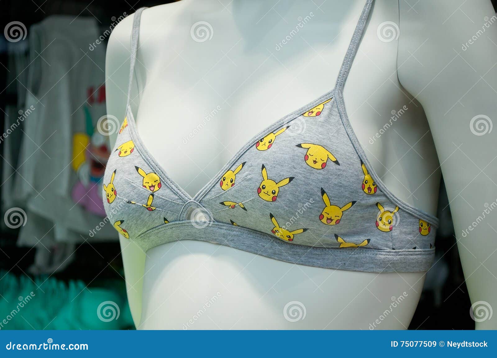 Mannequin with a Bra Pokemon in a Women Underwear Store Editorial