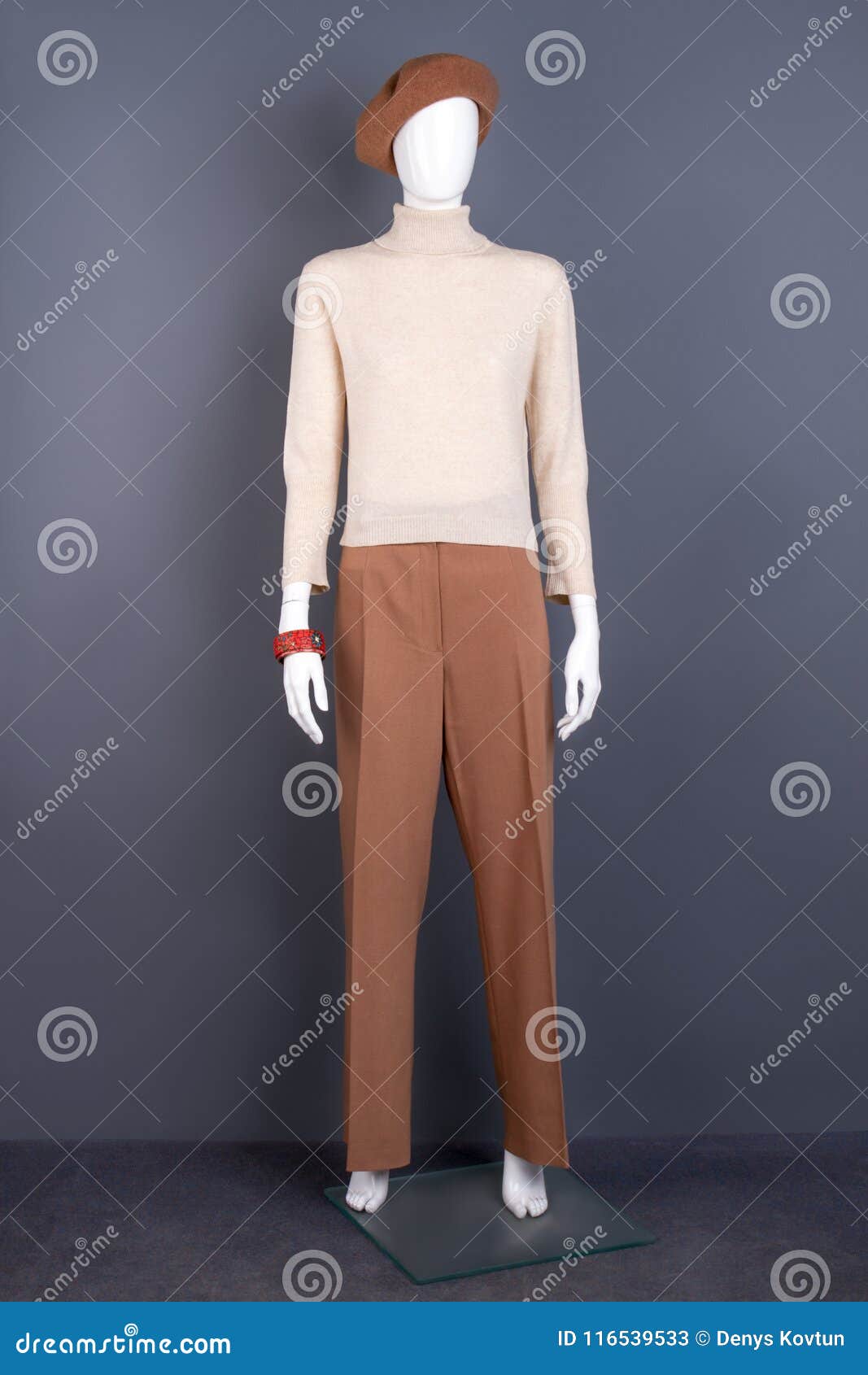 Mannequin Dressed in Turtleneck Sweater and Trousers. Stock Image ...