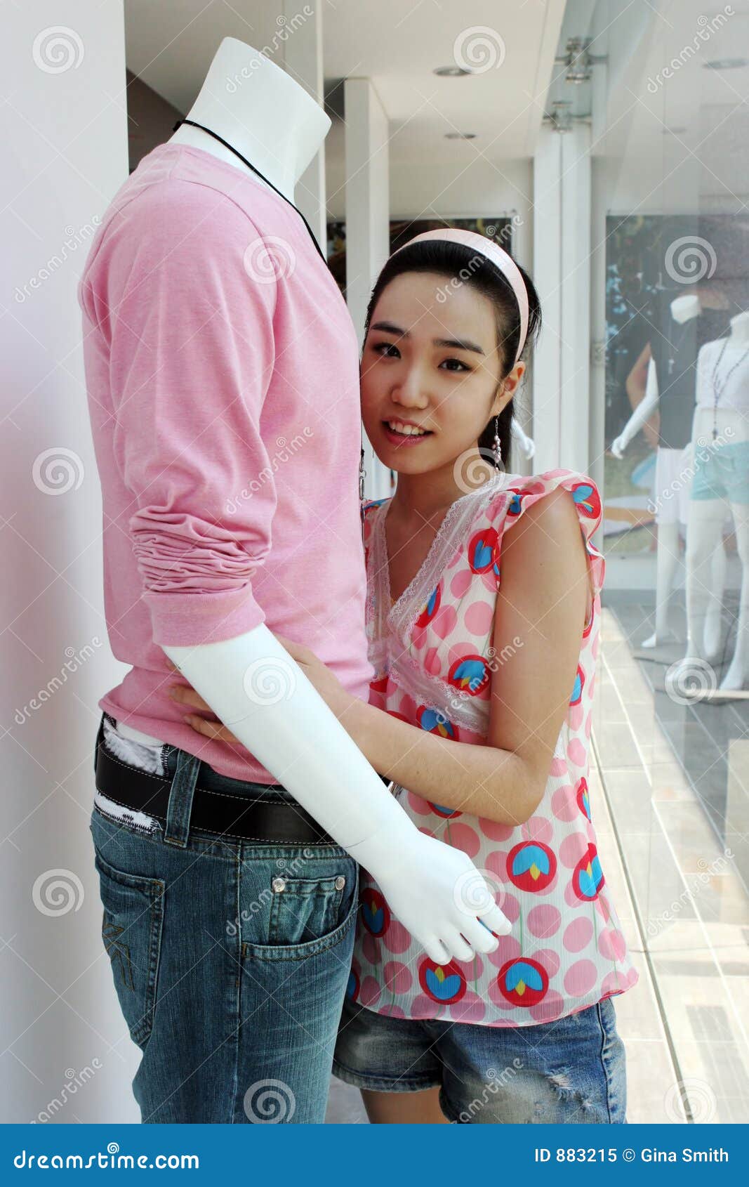 Mannequin and girl stock image. Image of asia, artistic 883215