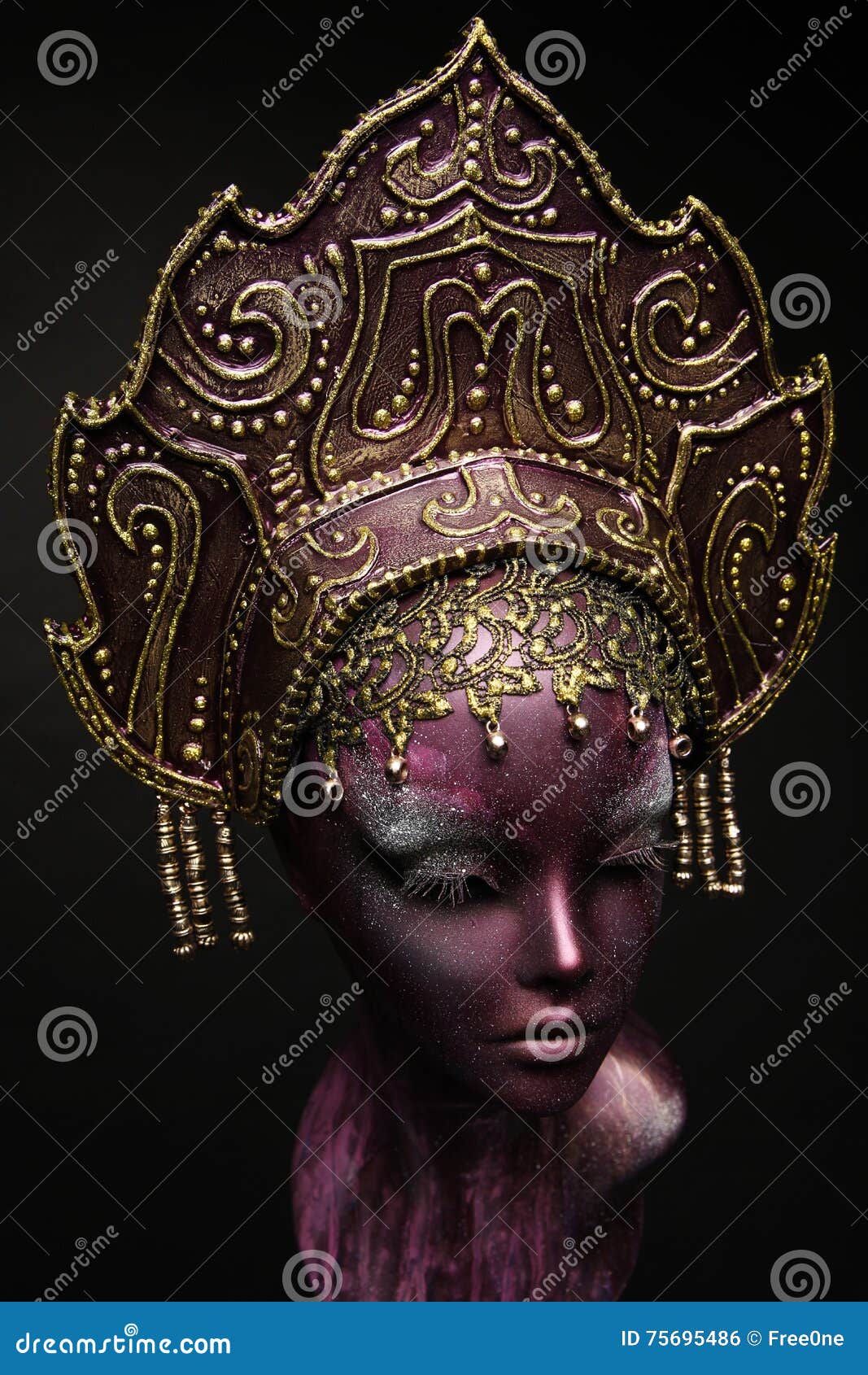 Mannequin girl in headwear stock photo. Image of metal 75695486
