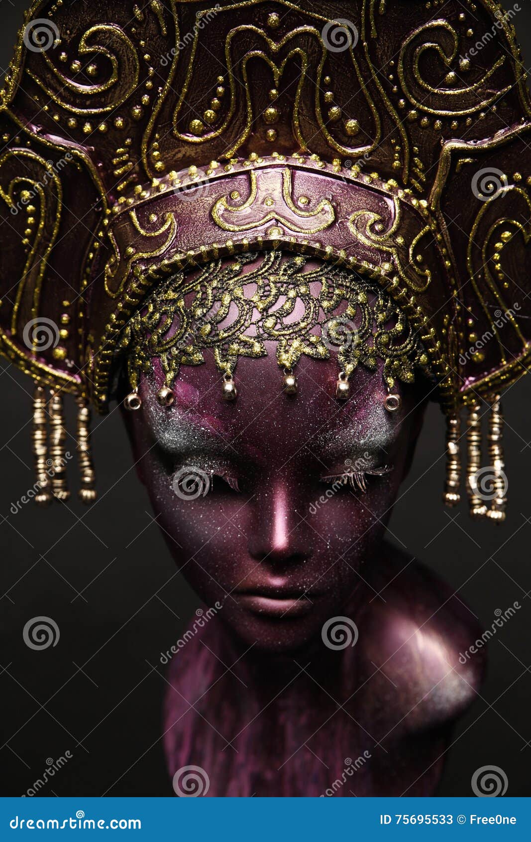 Mannequin girl in headwear stock image. Image of beautiful 75695533