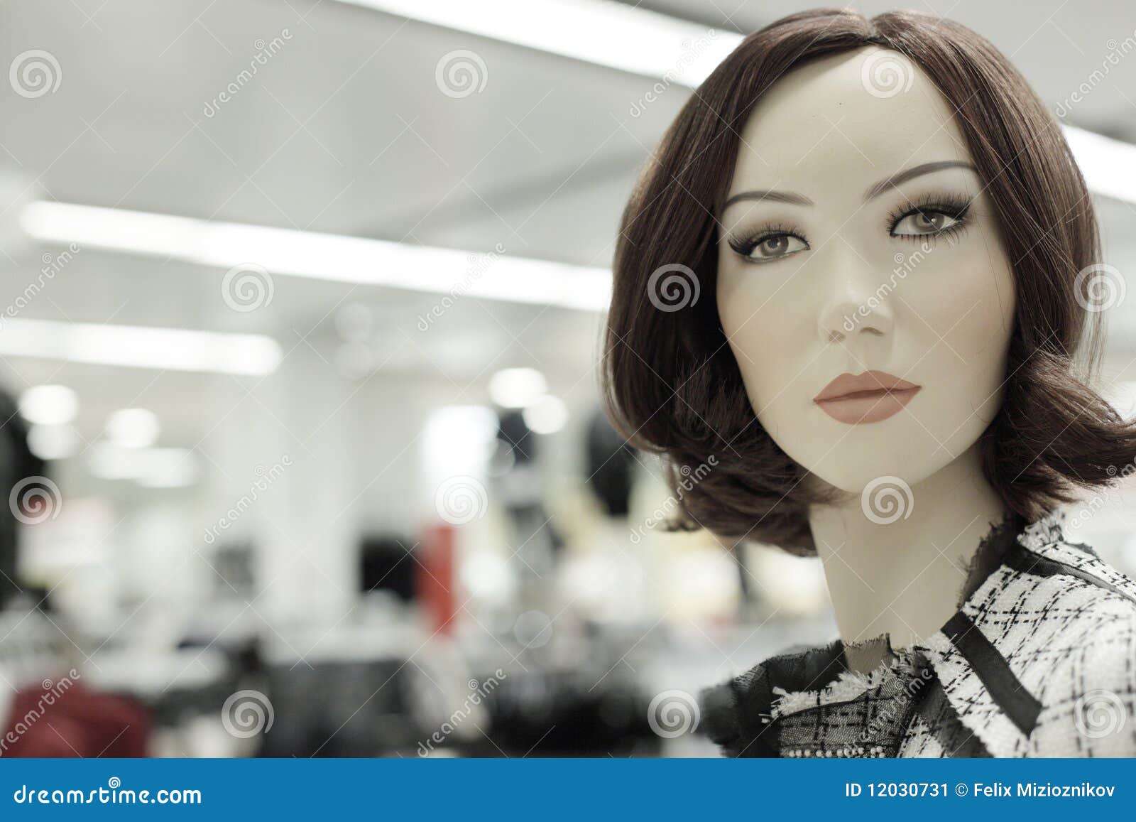 Mannequin head in the mall stock image. Image of woman 12030731