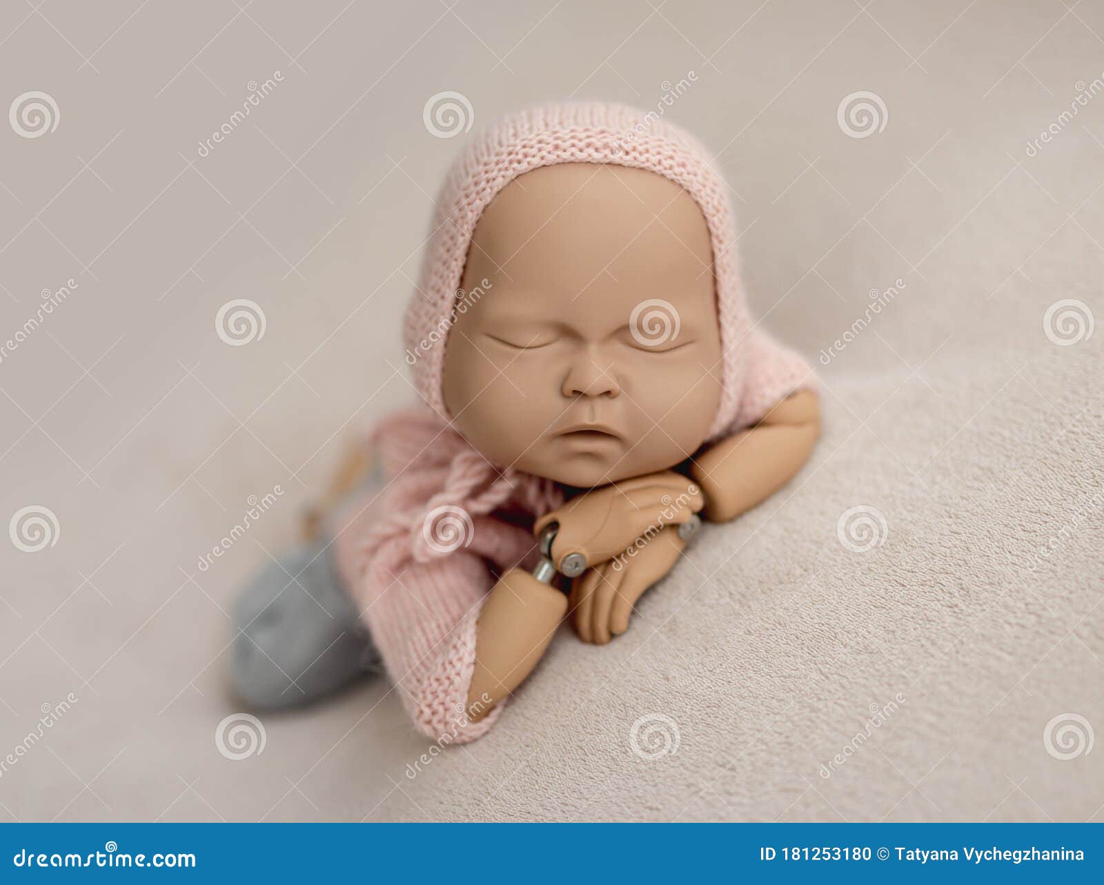 Mannequin of Newborn for Photo Posing Stock Photo Image of calm, baby