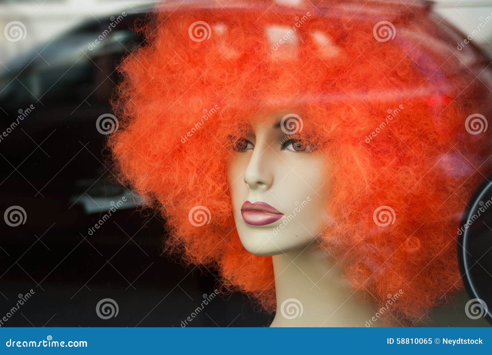 Mannequin with orange wig stock image. Image of pink - 58810065