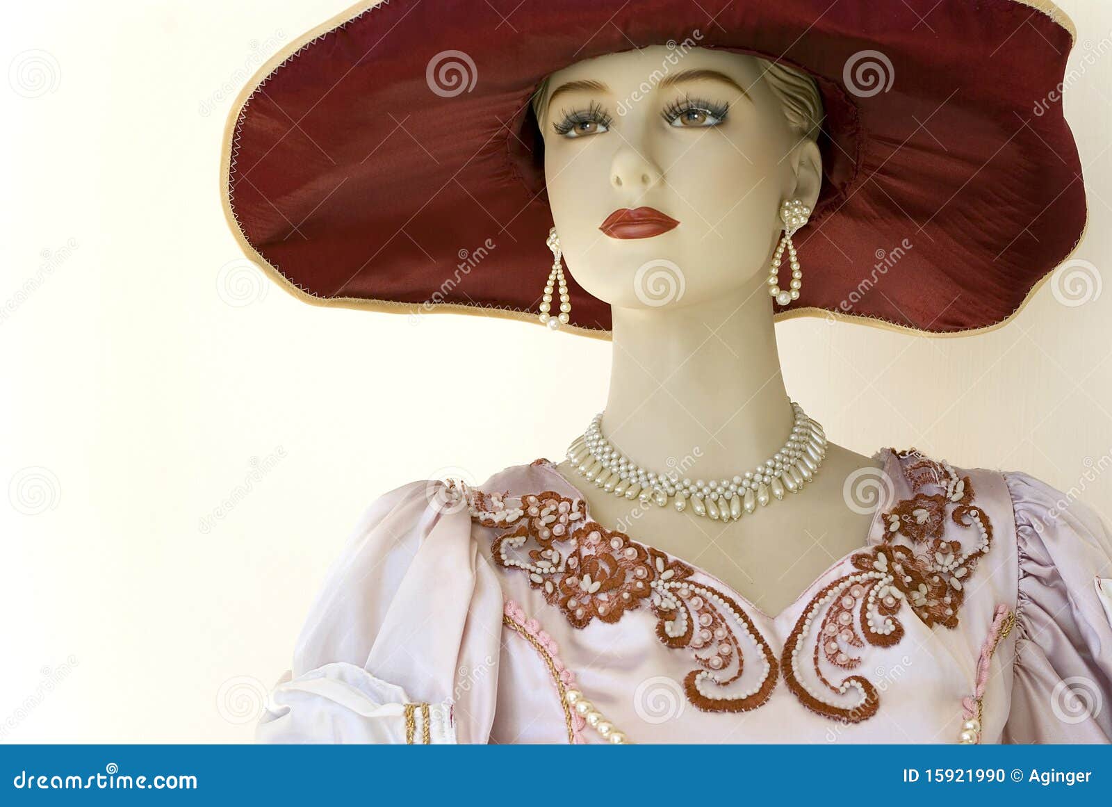 Mannequin in red hat stock photo. Image of closeup, dress 15921990