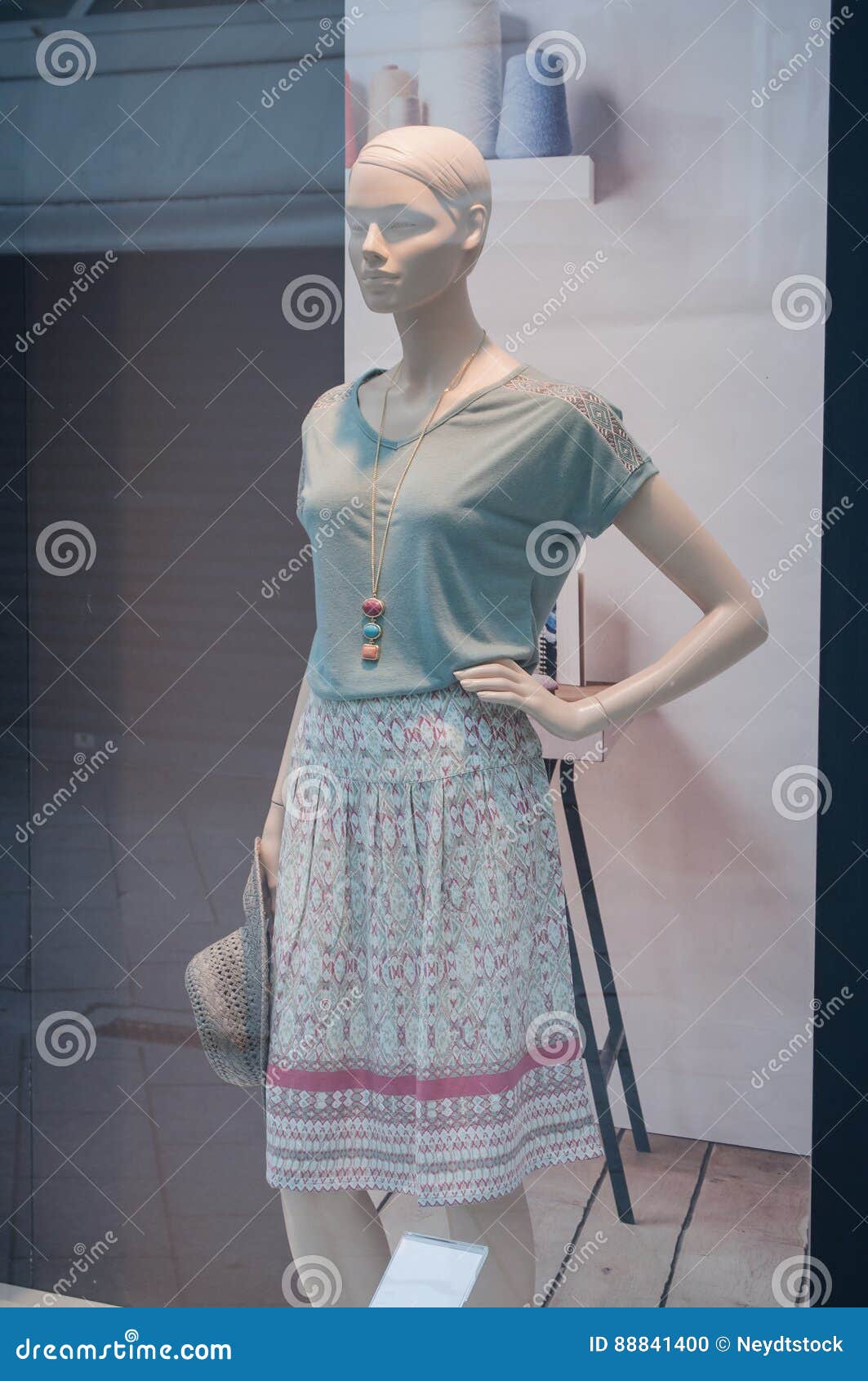 Mannequin with Summer Skirt in a Fashion Showroom Stock Photo - Image ...