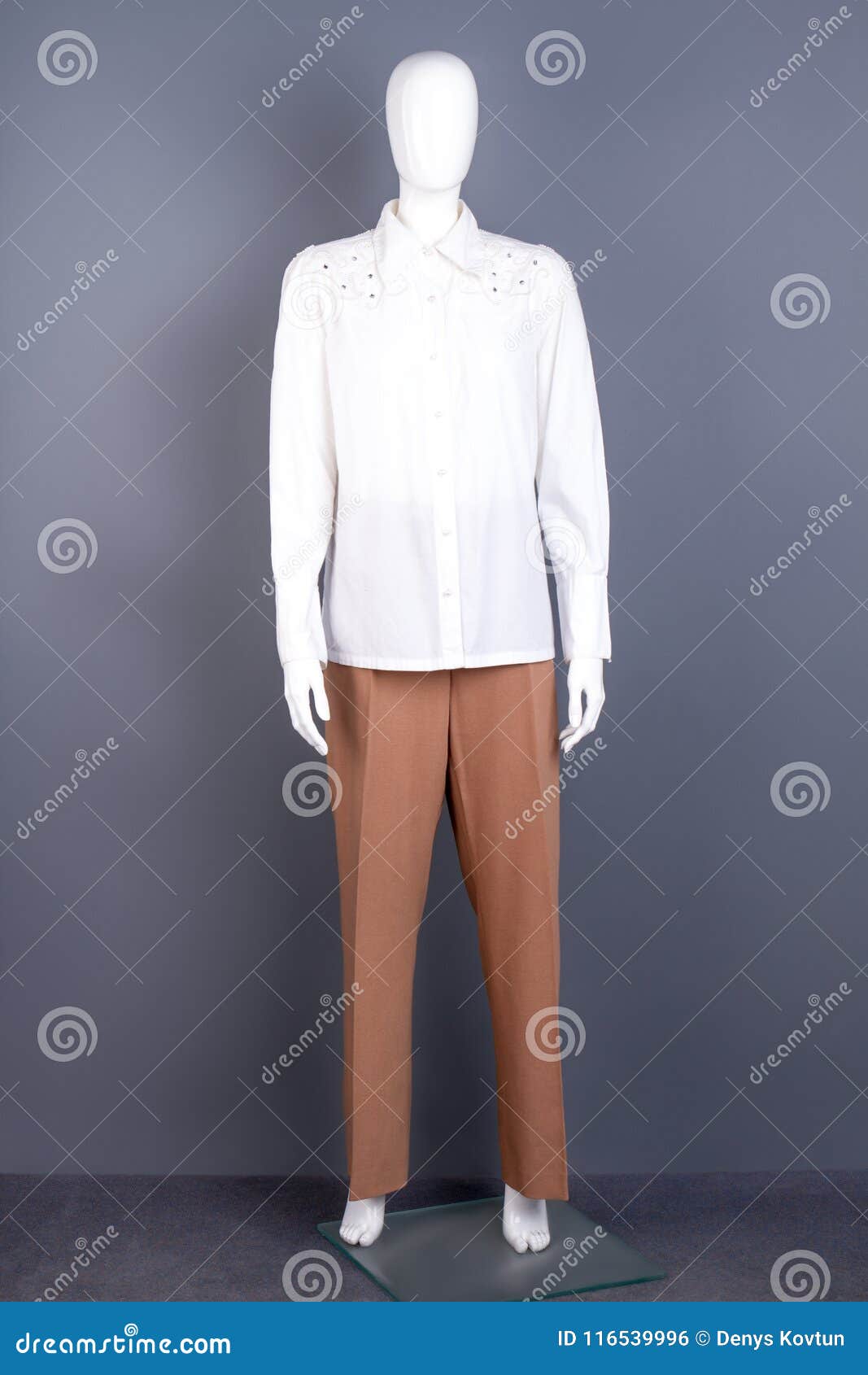 Mannequin Wearing Female Shirt and Trousers. Stock Photo - Image of ...