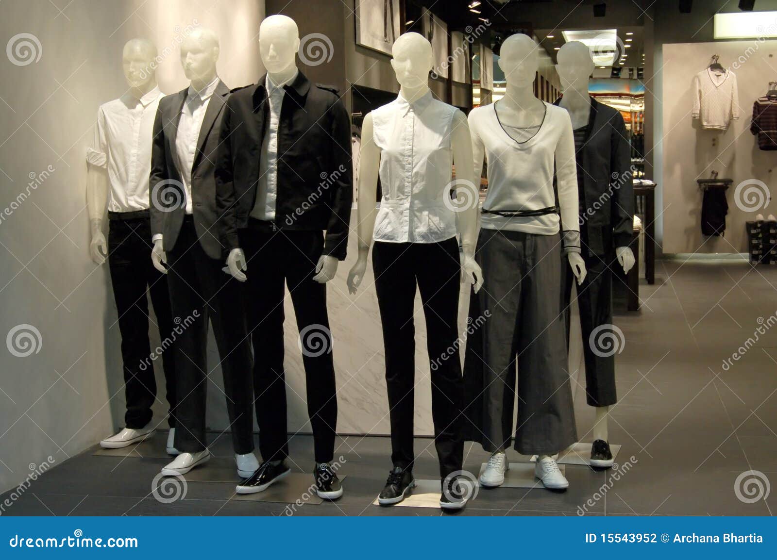 Mannequins in a shop stock photo. Image of clothing, place - 15543952