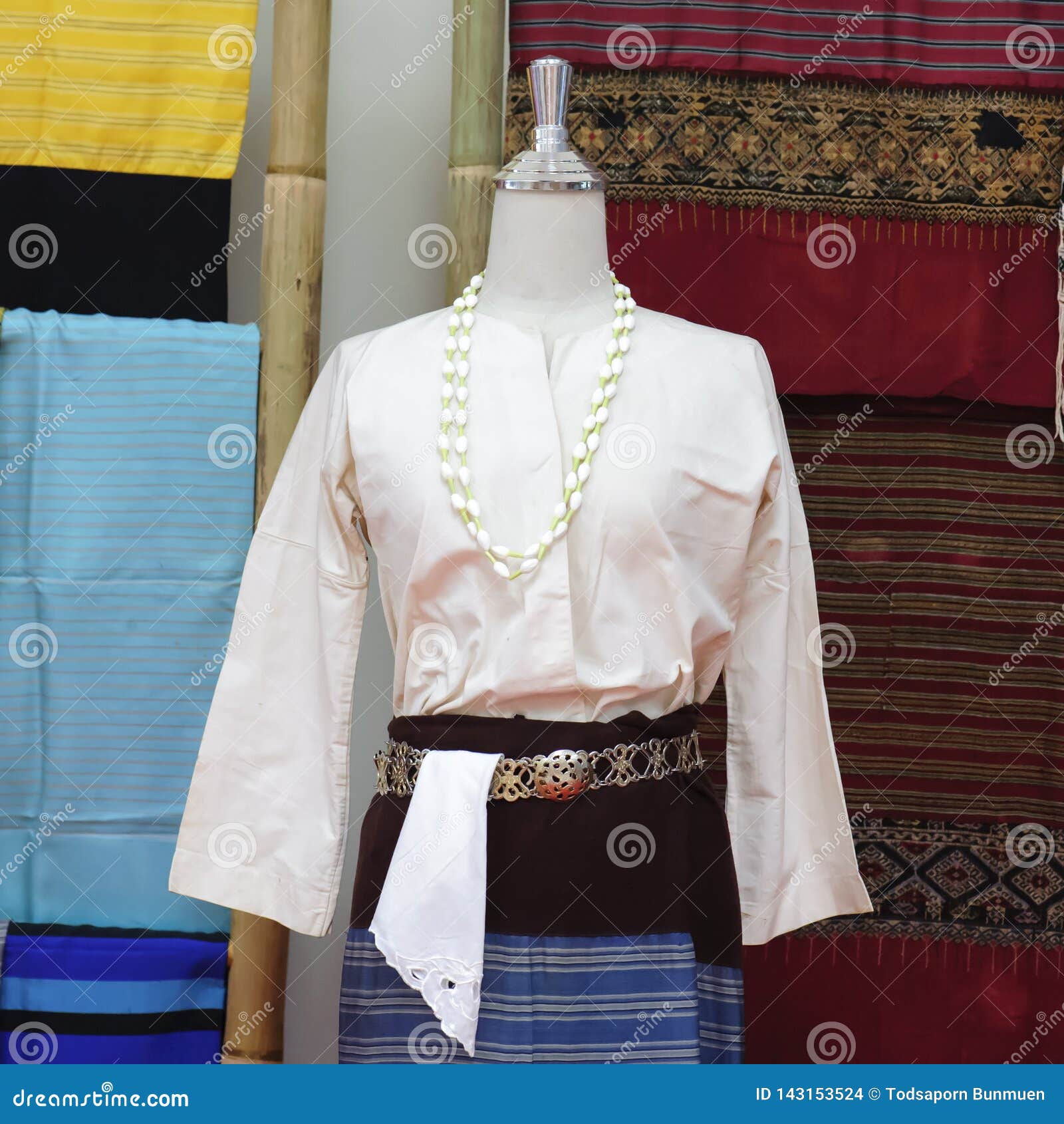 Mannequins Show Wearing Hand-woven Silk Dress Stock Photo - Image of ...