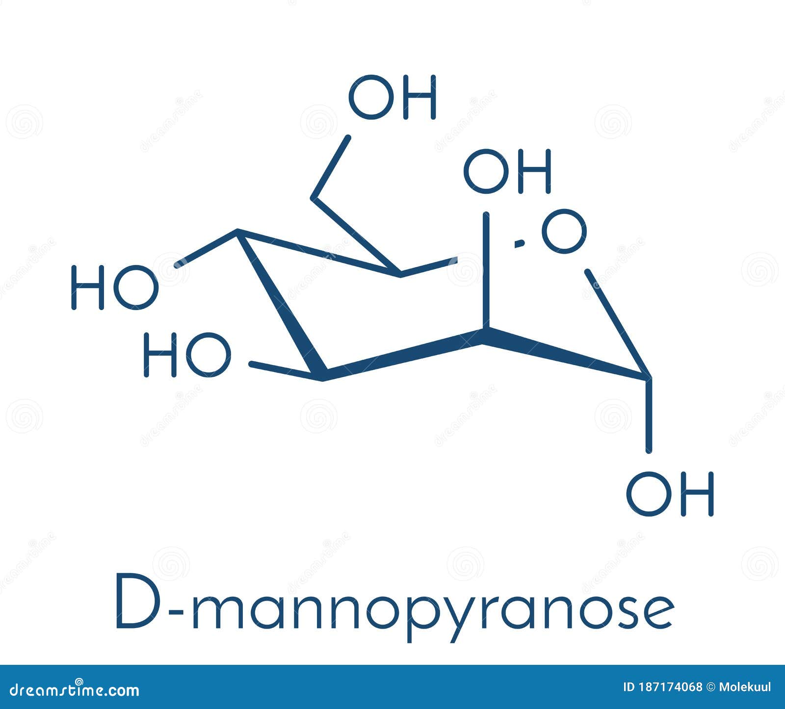 Mannose Dmannose Sugar Molecule. 3D Rendering. Epimer Of Glucose