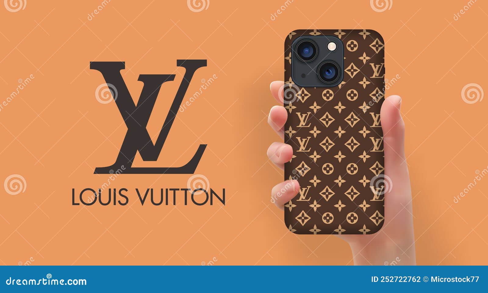 Mano De Mujer Sujetando El Smartphone Con El Logotipo Louis Vuitton  Publicidad Fondo De Pantalla Ilustración Editorial Vectorial Foto de  archivo editorial - Ilustración de website, logotipo: 252722768