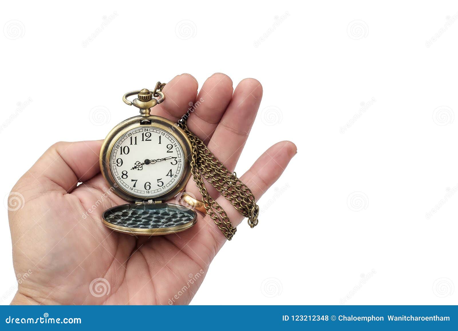 De Un Hombre Que Celebra Un Reloj De Bolsillo Para Una Mirada En Una Parte Posterior Del Blanco Foto de archivo - Imagen de hora, bolsillo: 123212348