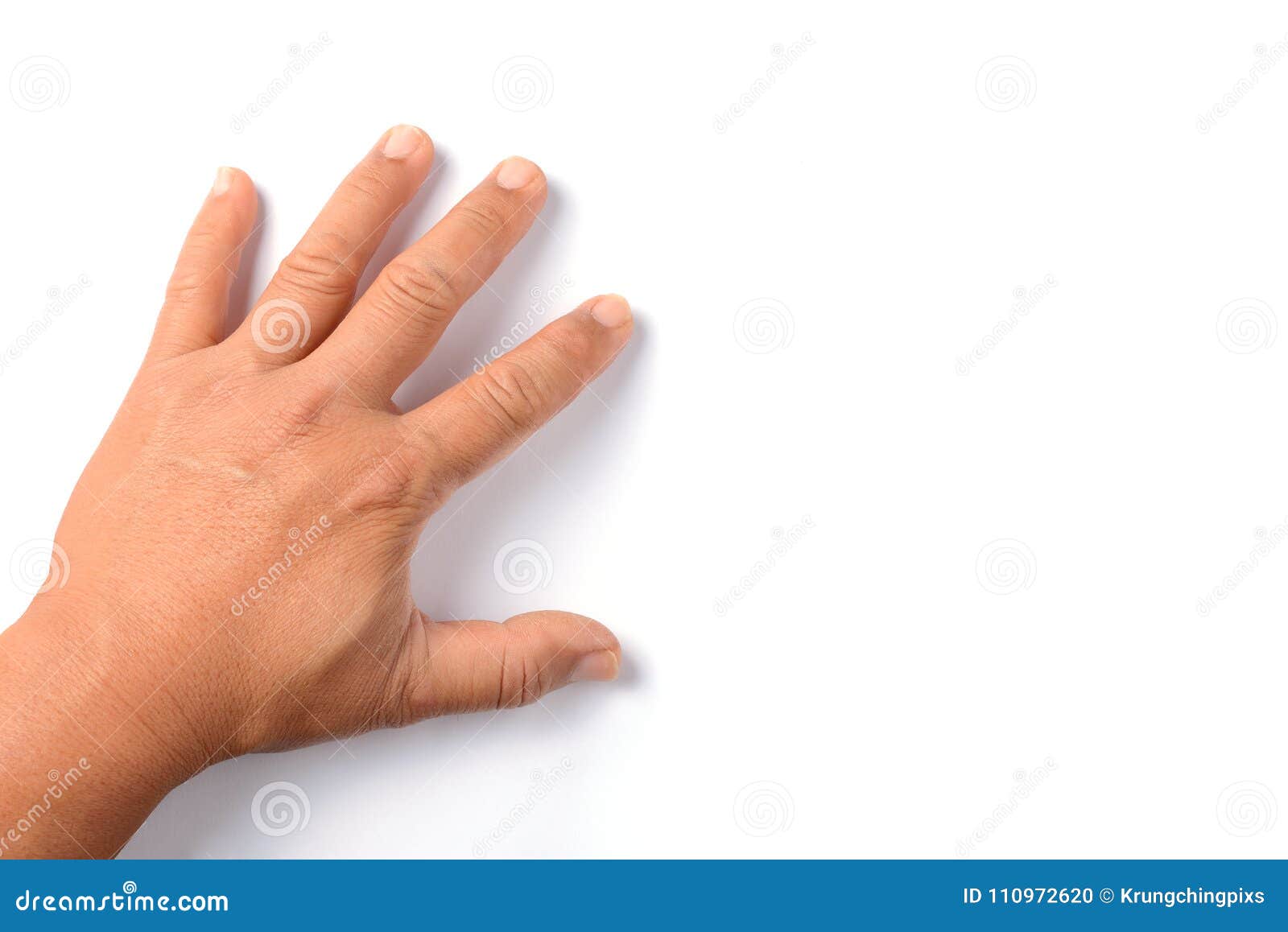 Mano Izquierda En El Fondo Blanco Foto de archivo - Imagen de gente