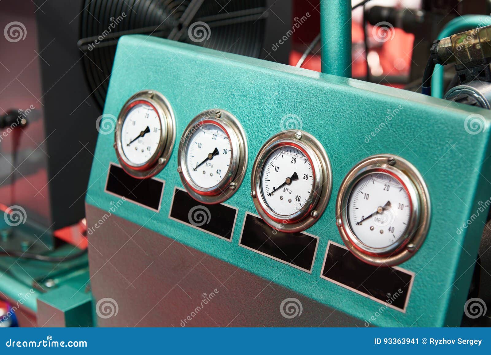 Manometers of Hydraulic Units Stock Image Image of measuring, sign