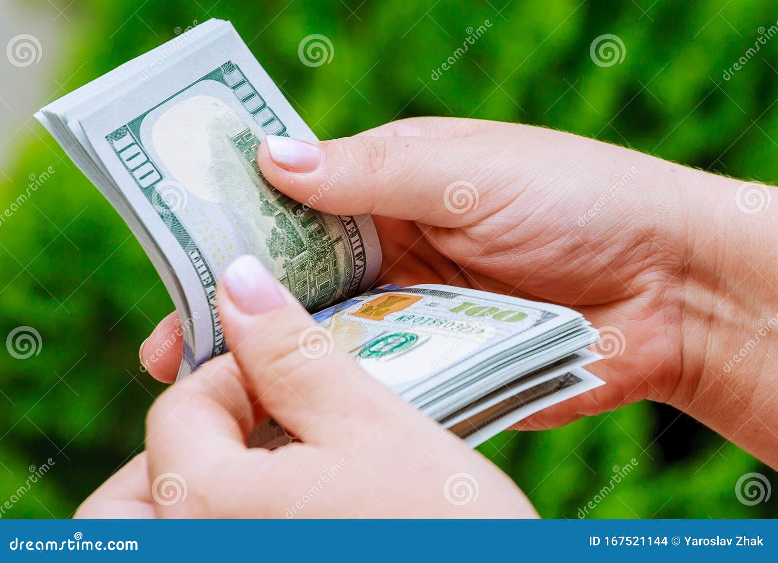 Credo Vuelo arbusto Manos De Mujer Contando Billetes En Dólares Gastar Dinero Foto de archivo -  Imagen de ganancia, dinero: 167521144