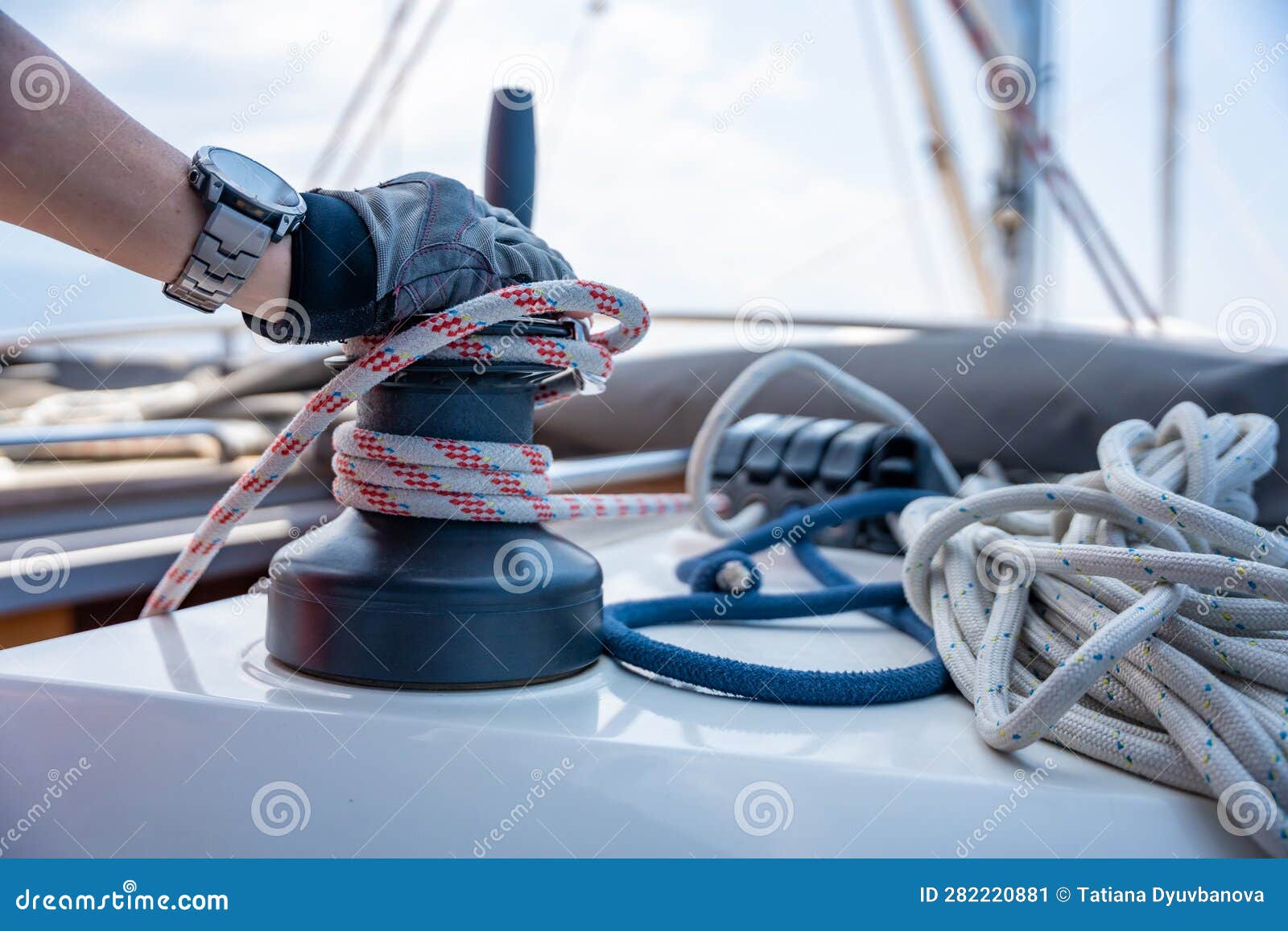 141 Man Pulling Rope Sailing Boat Stock Photos - Free & Royalty