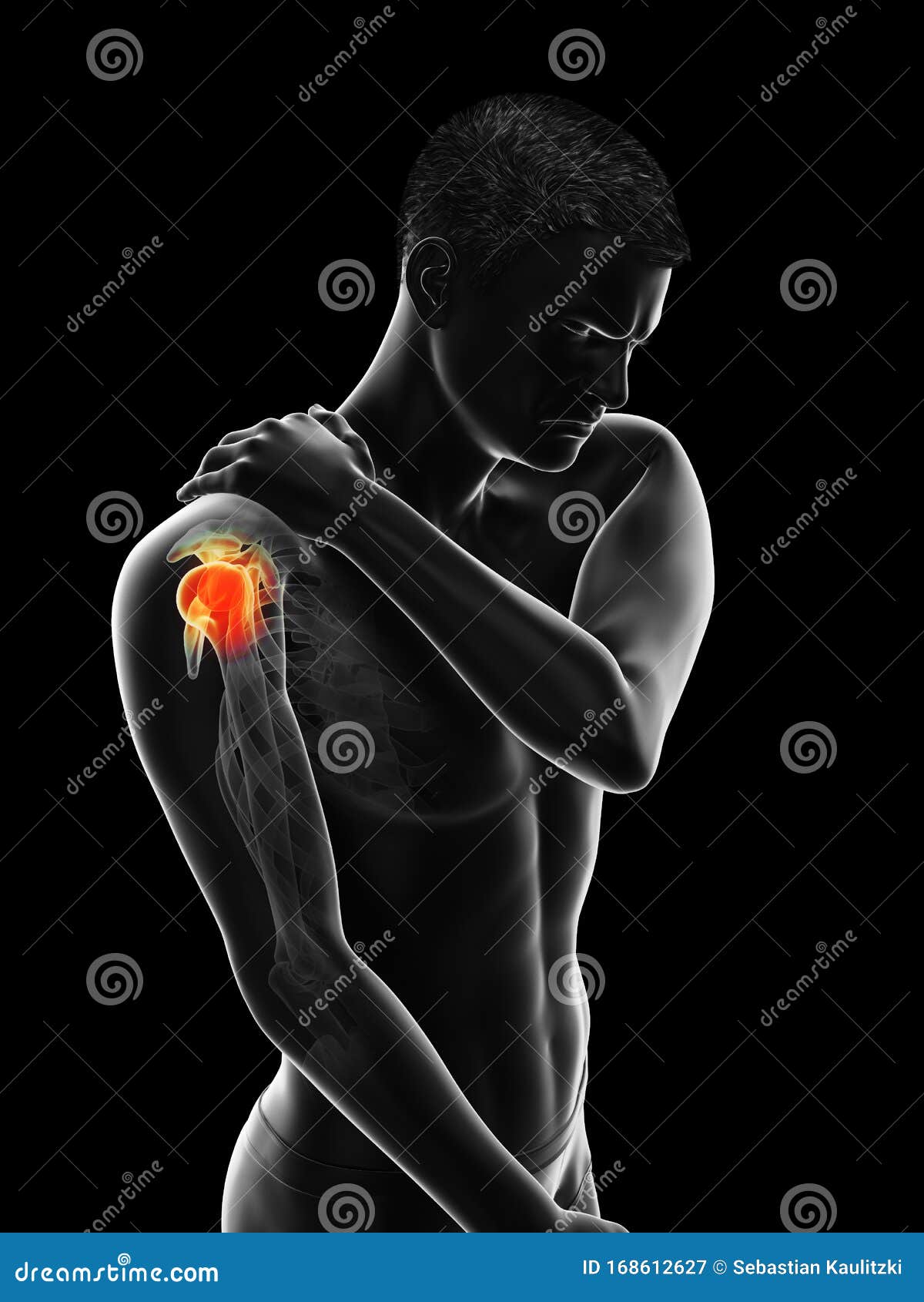 a mans painful shoulder