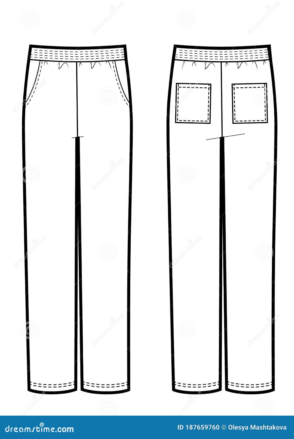 Mans Sport Pants Mockup. Vestor Technikal Sketch Stock Illustration ...