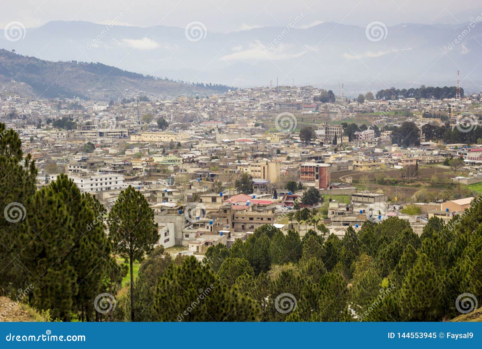 A Cityscape of Mansehra City with Pine Trees and the Clouds Stock Image -  Image of color, drops: 144553945