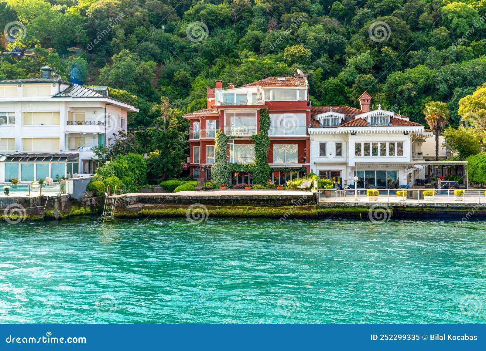 Mansions and Villas in the Bosphorus. Istanbul, Turkey Stock Image
