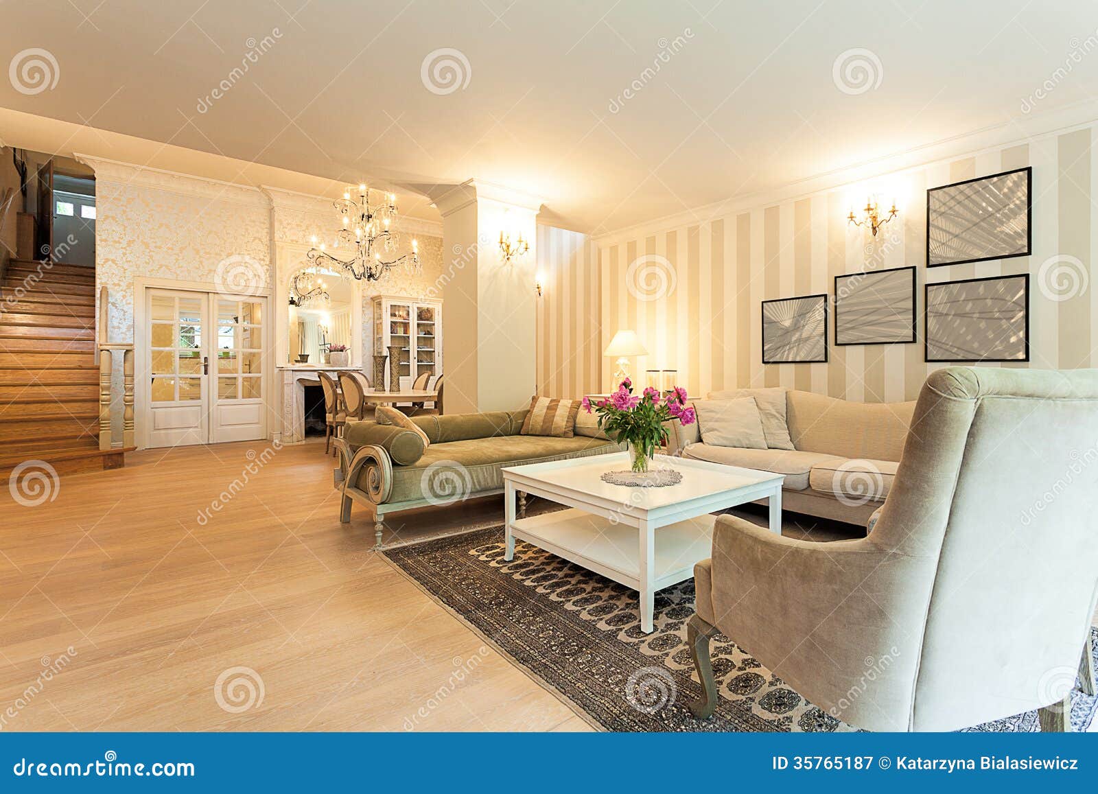 Mansión Del Vintage Interior Pasado De Moda Imagen de archivo