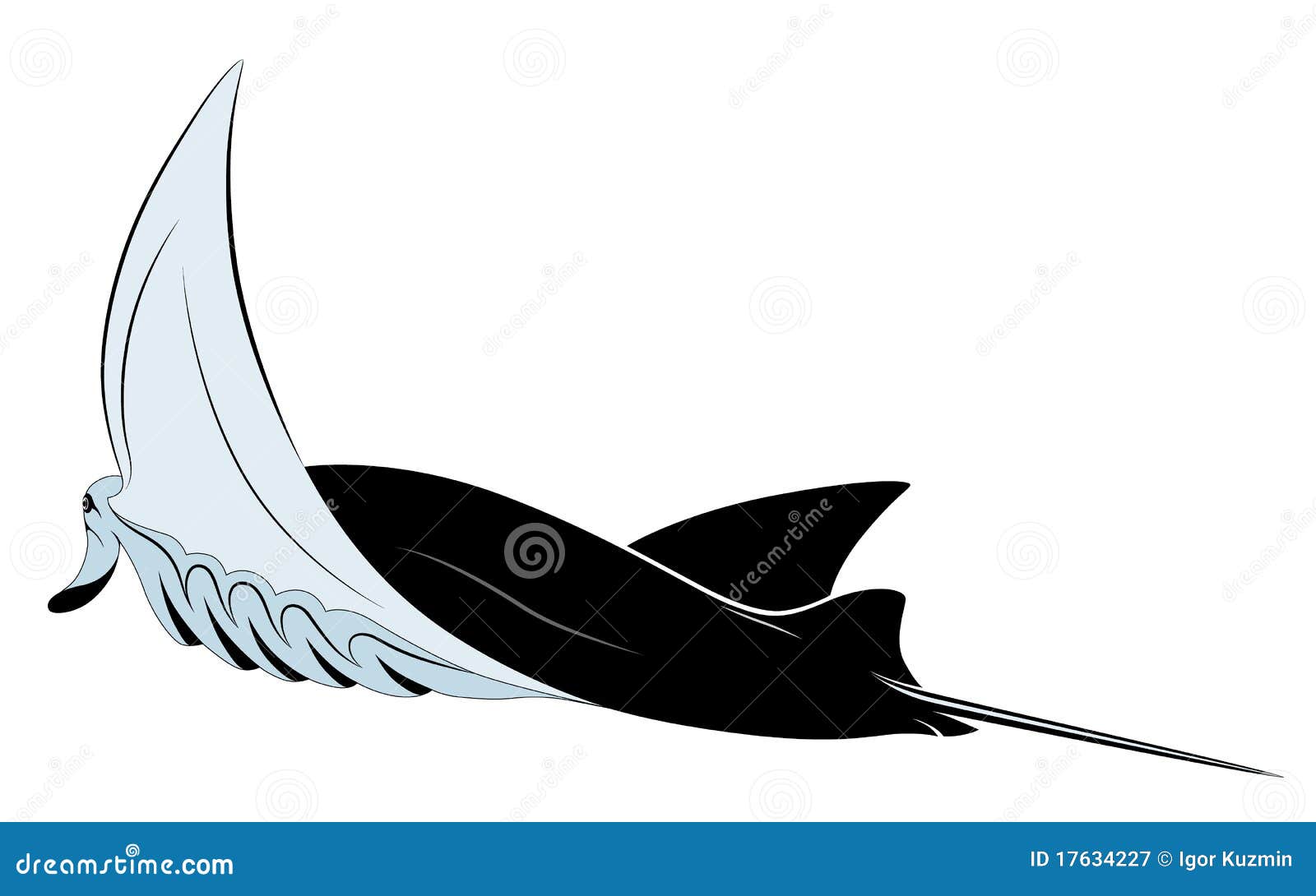 x ray tattoo dive, Image vector. of blue Manta Ray stock clip,
