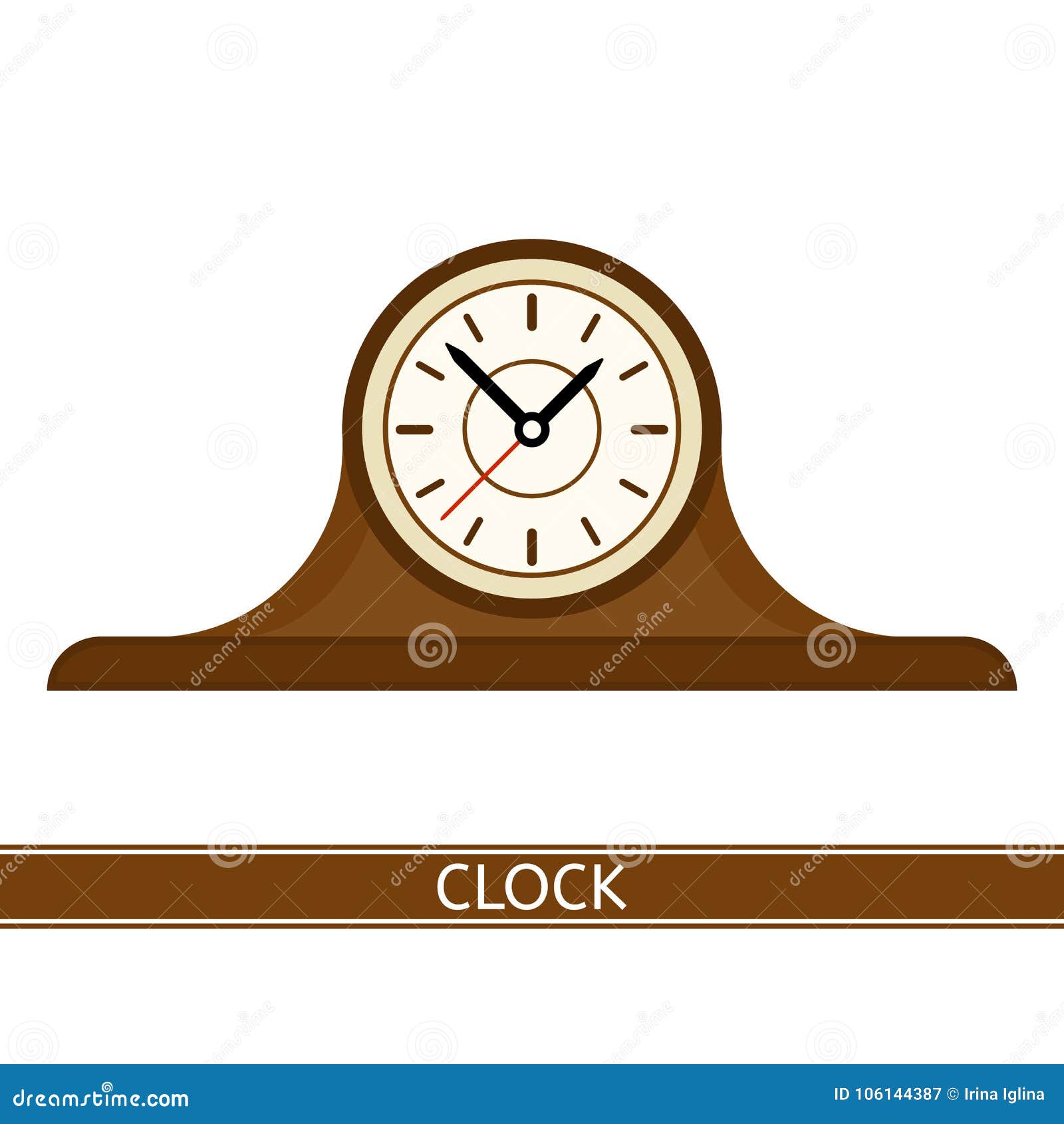 Mantel Clock Isolated stock vector. Illustration of classic 106144387