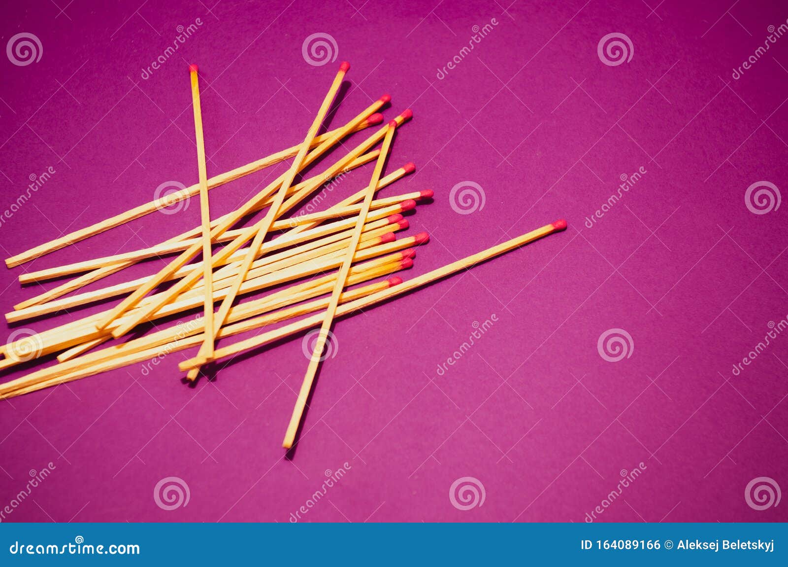 mantel matches on a purple background