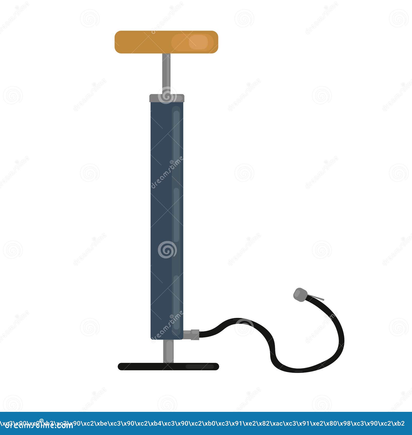 Manual Air Pump Against White Background, Abstract Vector Art
