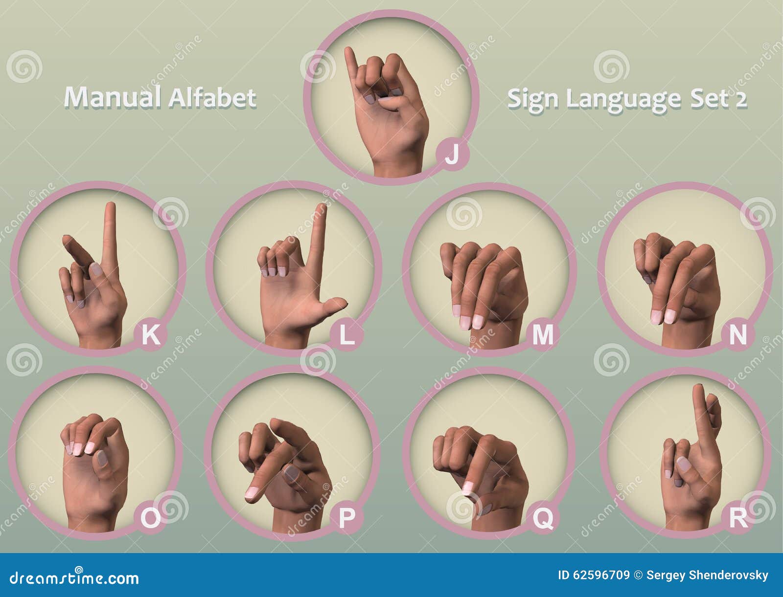 Manual Alphabet Cartoon Vector 62596709