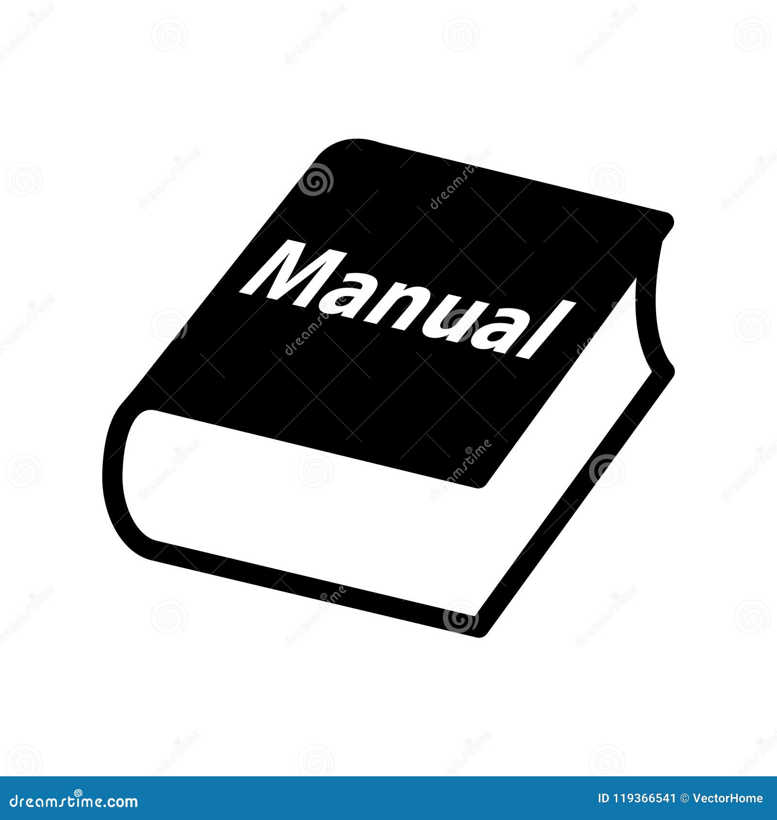 Manual Book Icon, Vector Illustration Stock Vector - Illustration of black, knowledge: 119366541