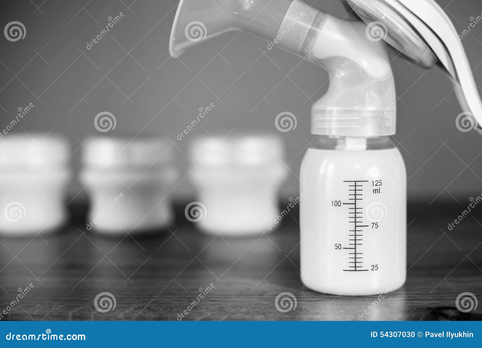 Manual Breast Pump And Milk At Background Stock Photo Image Of