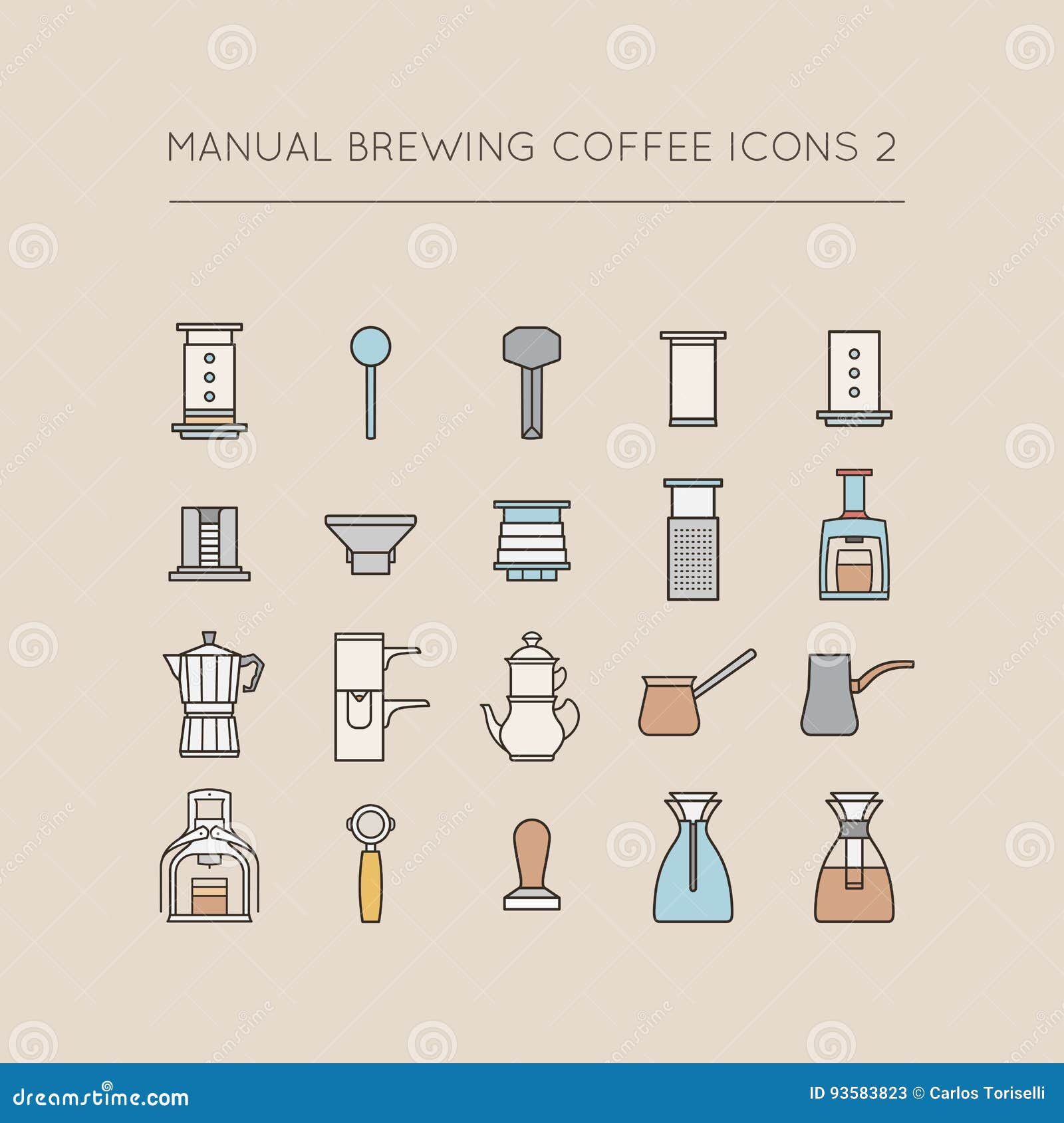 manual brewing coffee icons 2