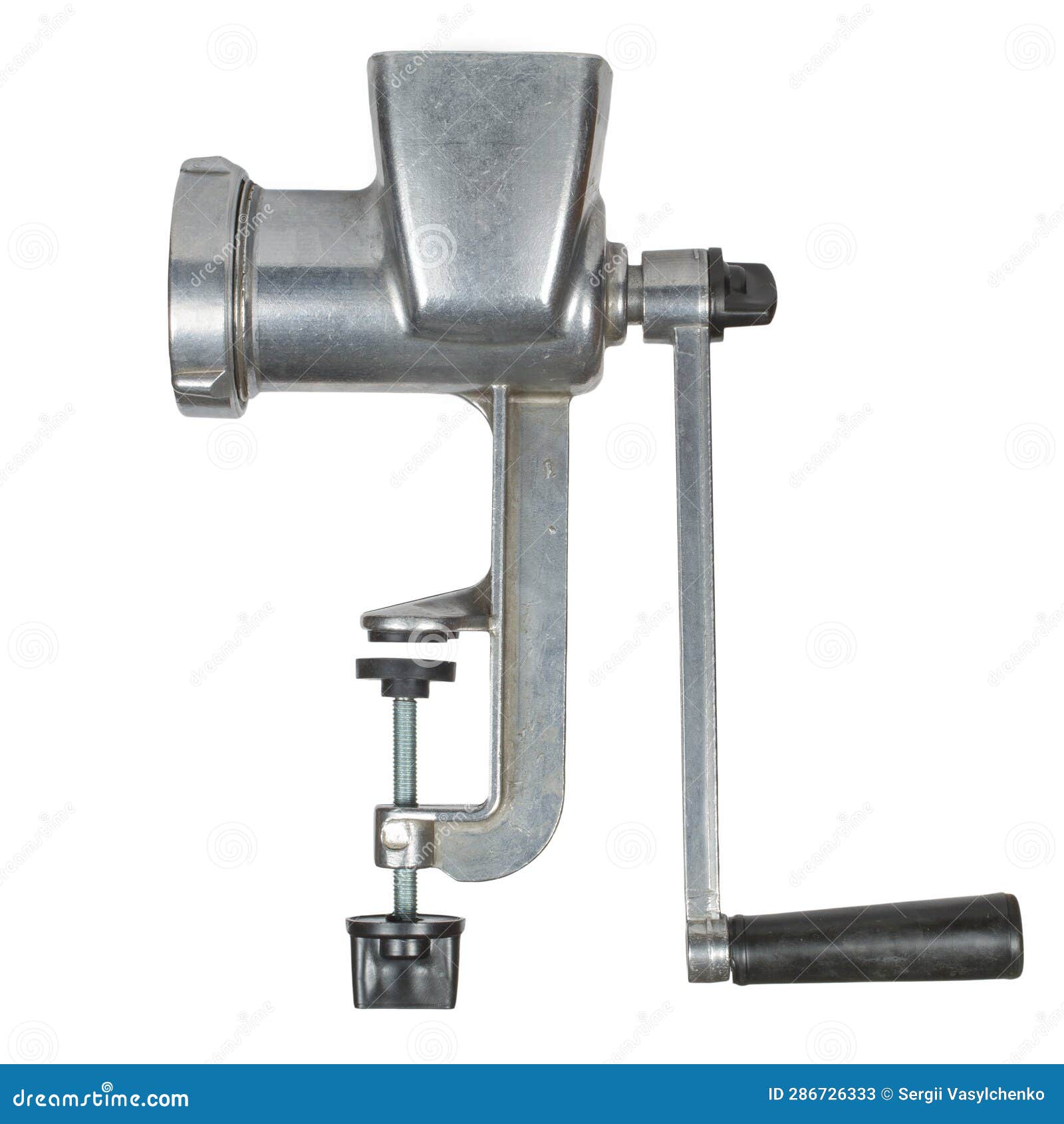 Manual Metal Meat Grinder Side View. Stock Image Image of manual