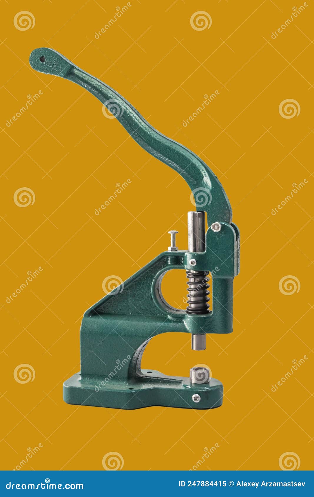 Manual Metal Press for Setting Rivets in Fabric and Leather on a Neutral  Background. Stock Image - Image of isolated, vintage: 247884415