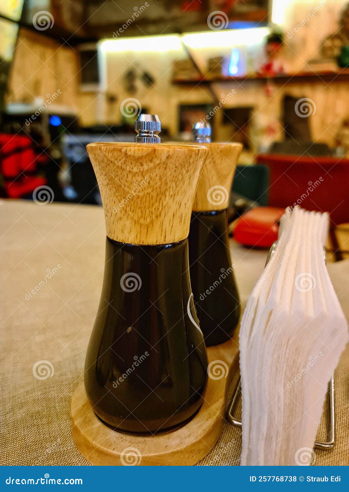 Manual Pepper and Salt Grinder Stock Photo Image of table, drink