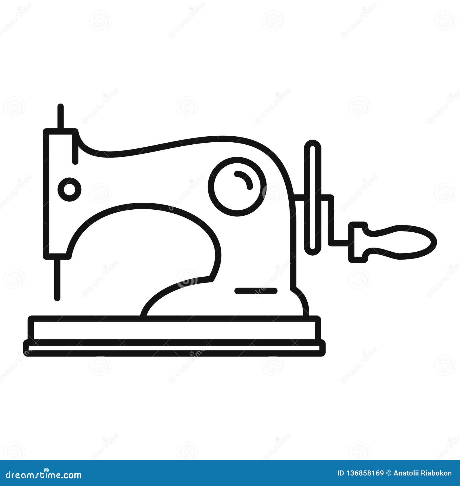 Manual sew machine icon. Outline manual sew machine vector icon for web  design isolated on white background Stock Vector