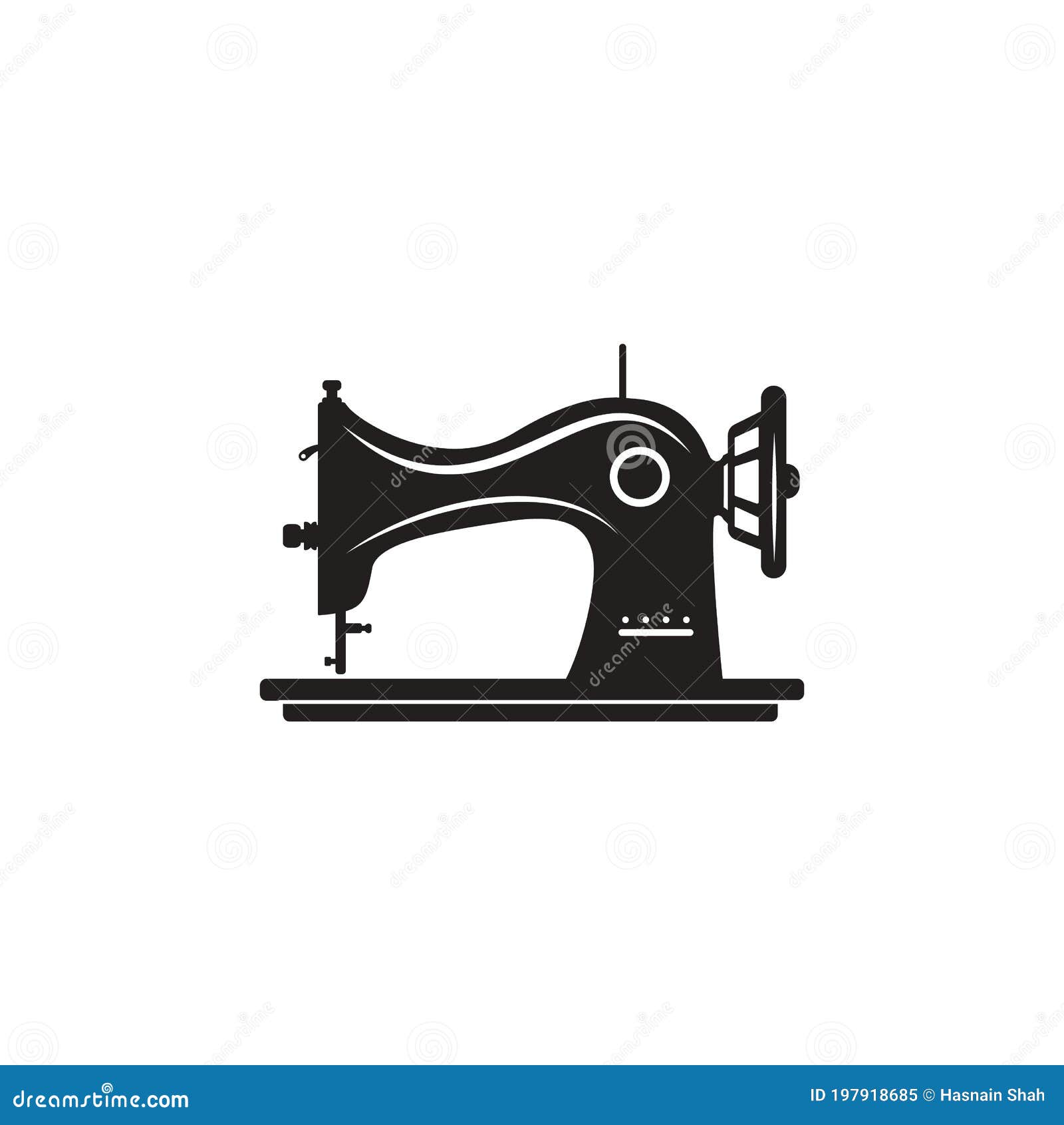 Manual Sew Machine Vector Icon. Stock Vector - Illustration of historic,  design: 197918685