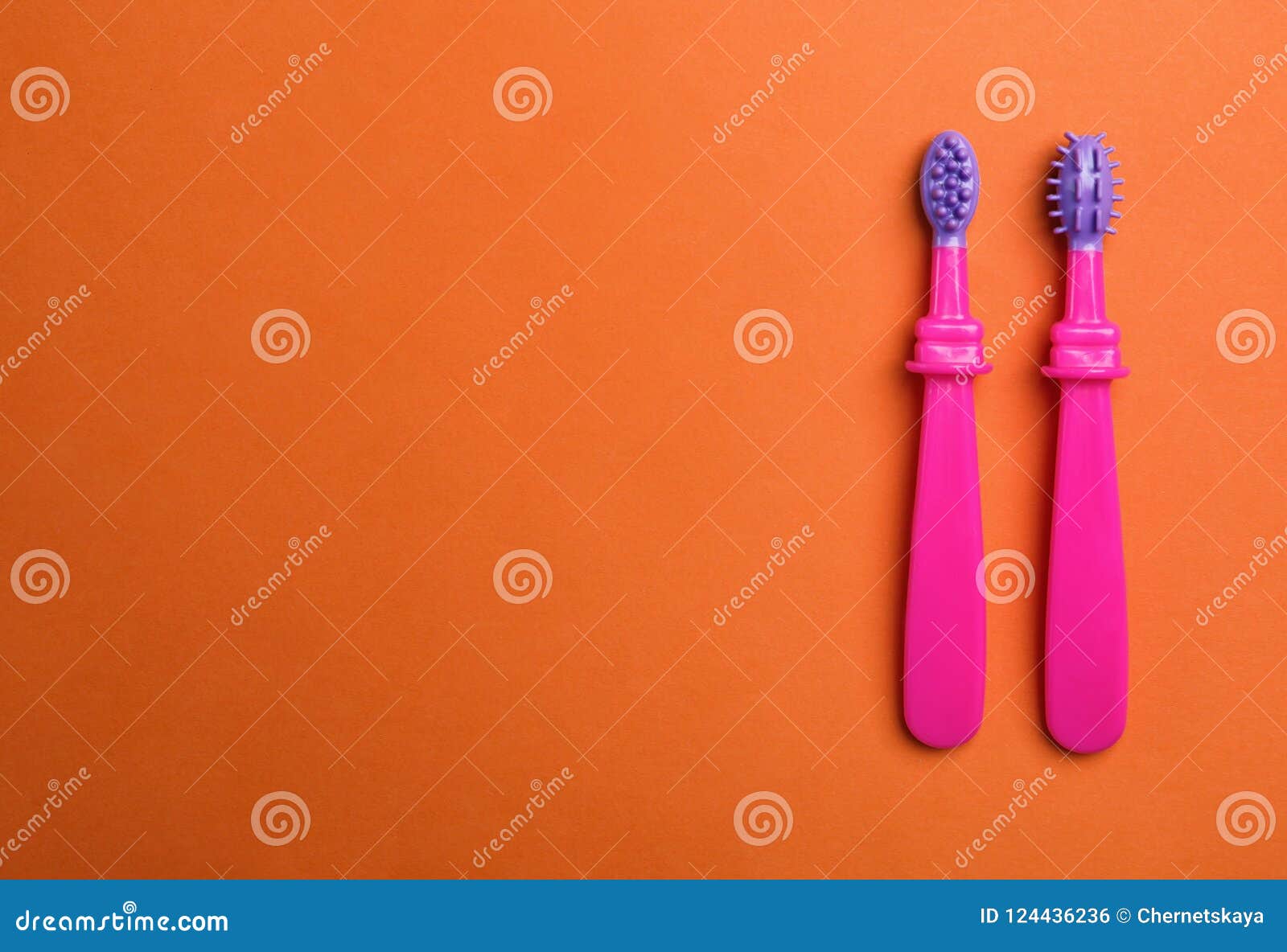 Manual Toothbrushes for Children Stock Photo - Image of breath, little ...