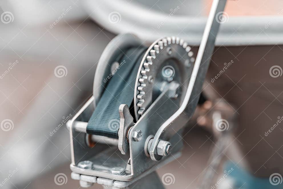 Manual winch mechanism stock image. Image of equipment 141372301