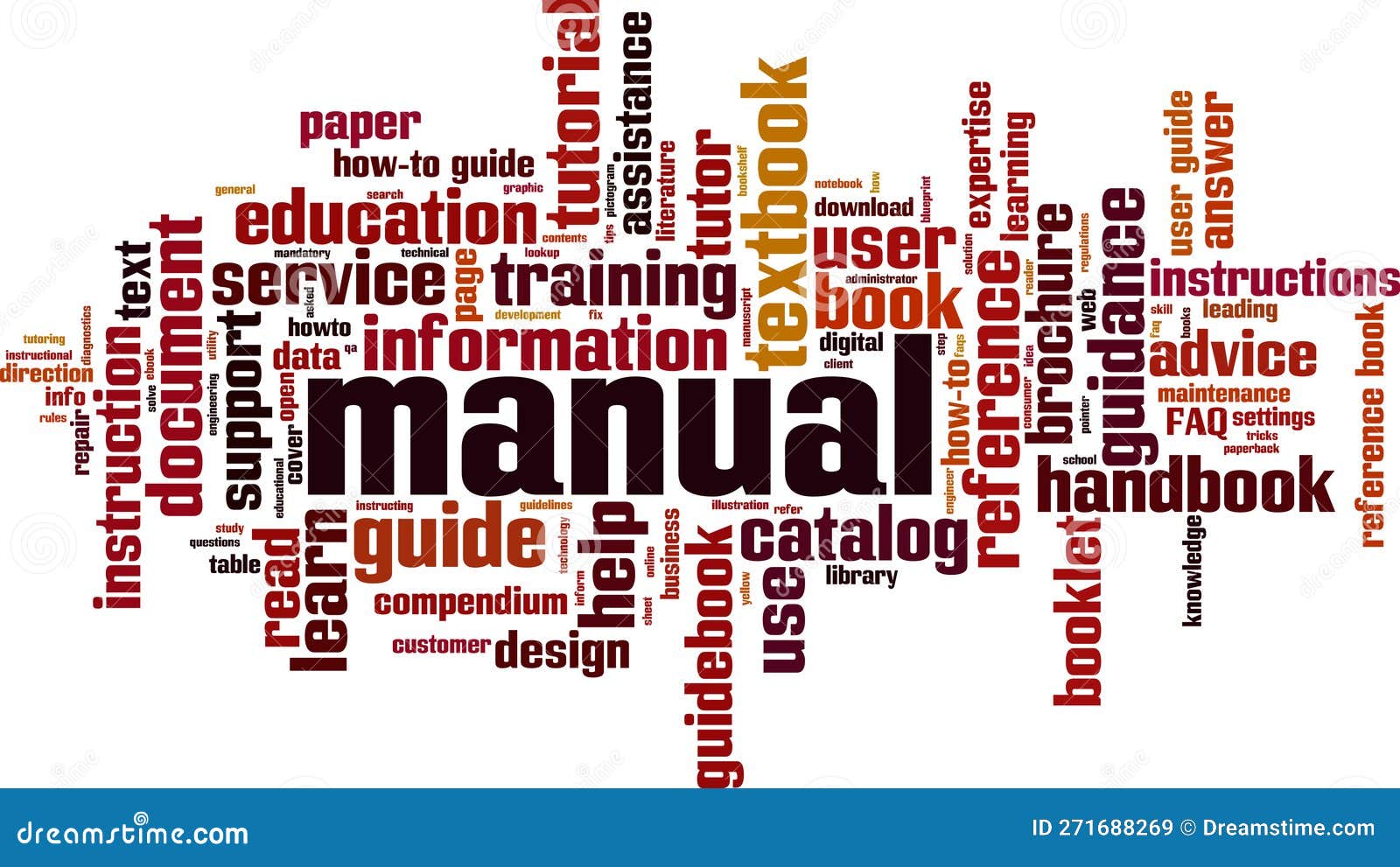 Manual word cloud stock vector. Illustration of catalog - 271688269