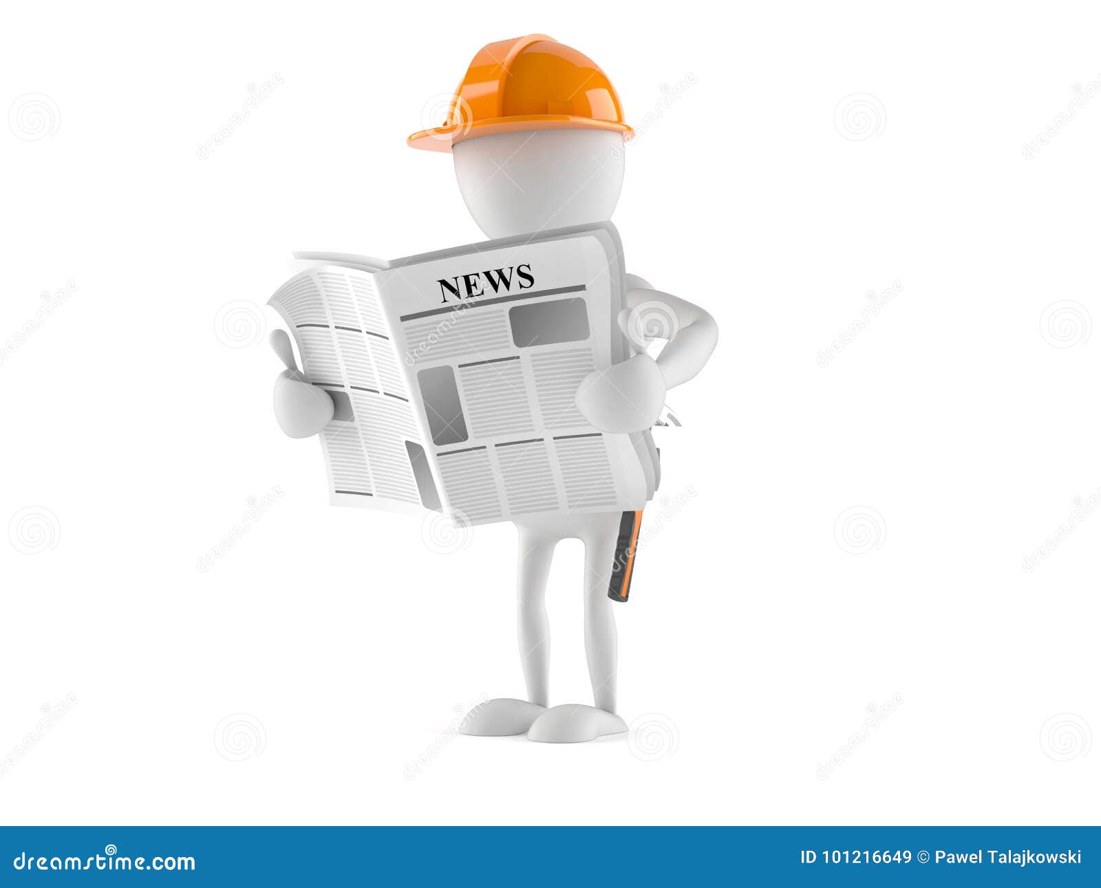 Worker With Newspaper Showing Hushhush Sign Vector Illustration