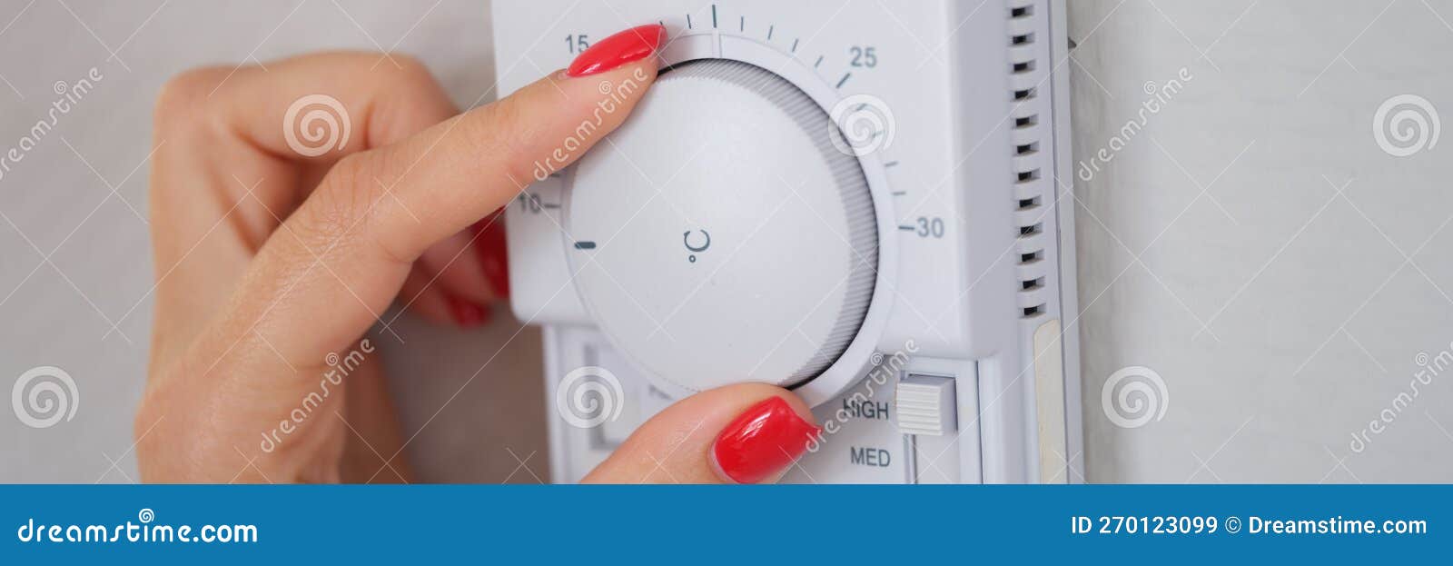 Manually Adjust Temperature in Central Heating Control Panel Stock