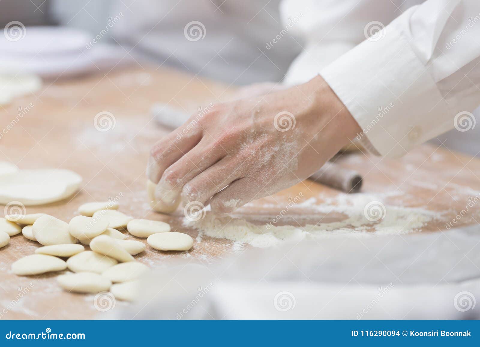 Manufacture of dim sum. stock photo. Image of class - 116290094
