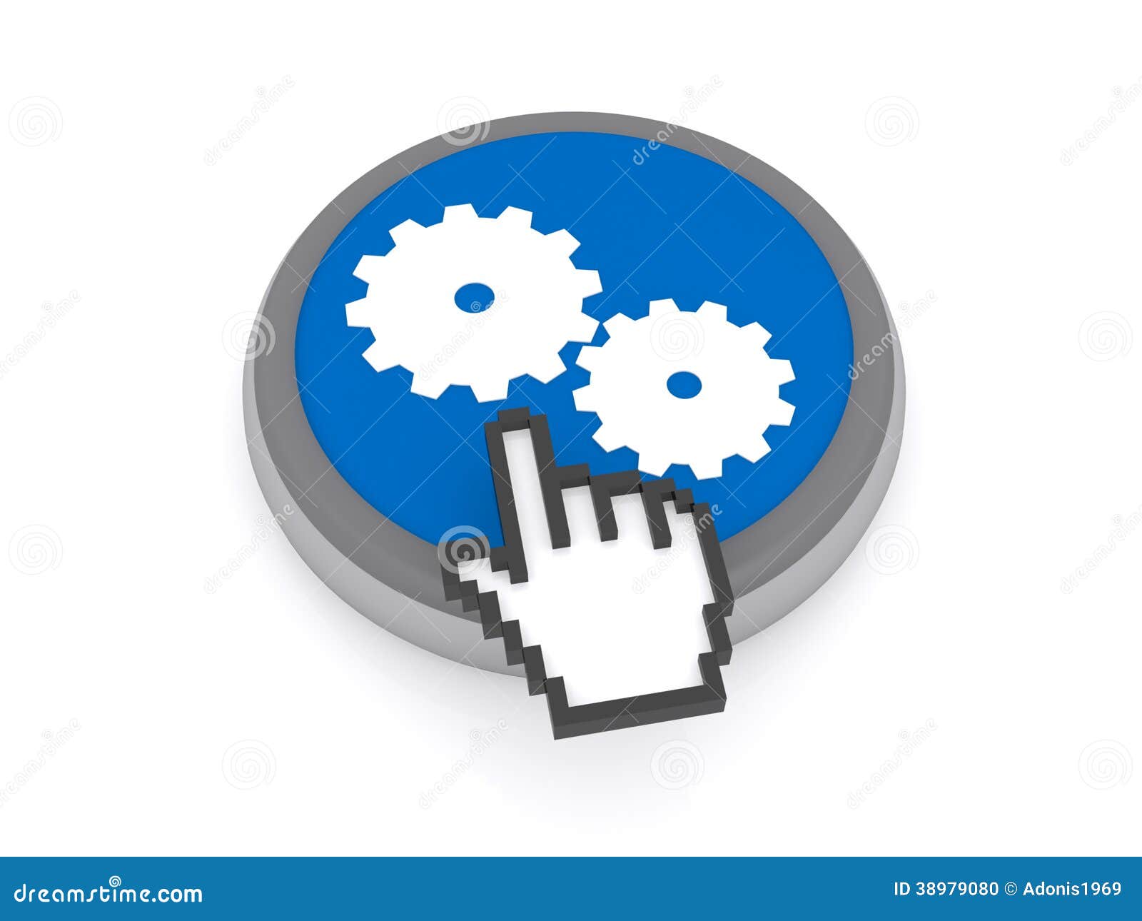 Manufacturing button stock photo. Image of blue, setting 38979080